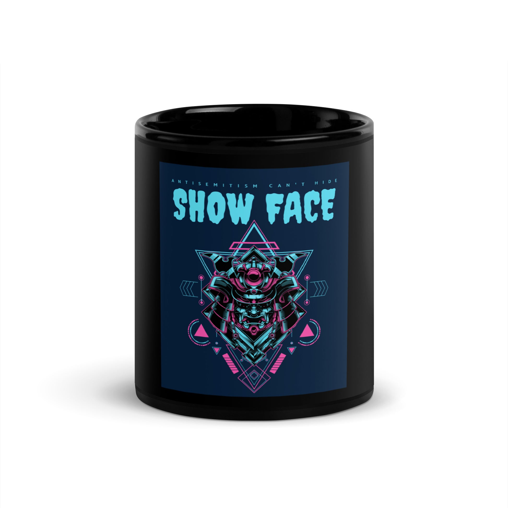 Show Face | Antisemitism Can't Hide | Black Glossy Mug