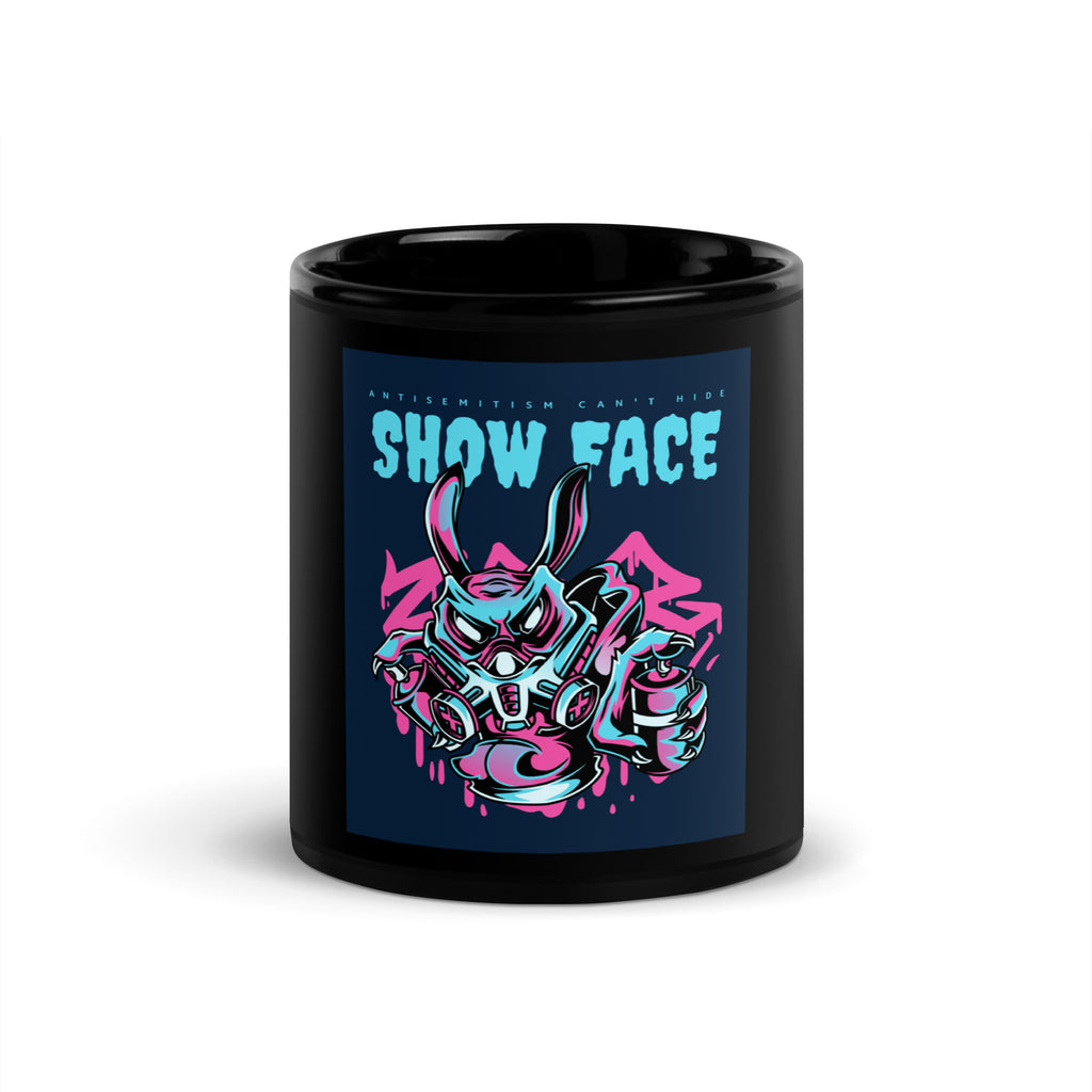 Show Face | Antisemitism Can't Hide | Black Glossy Mug
