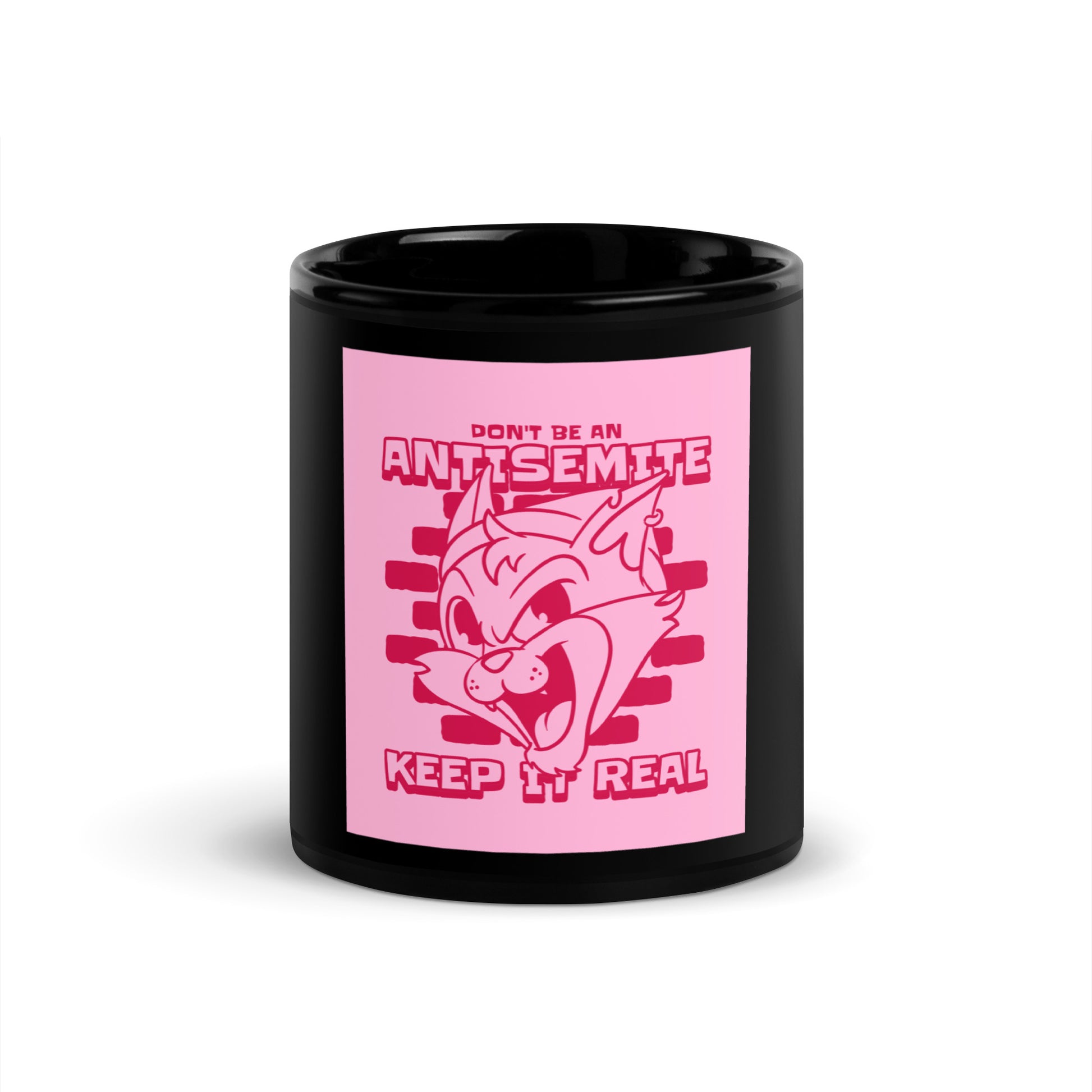 Streetart Graffiti Cartoon | Antisemitism | Black Glossy Mug