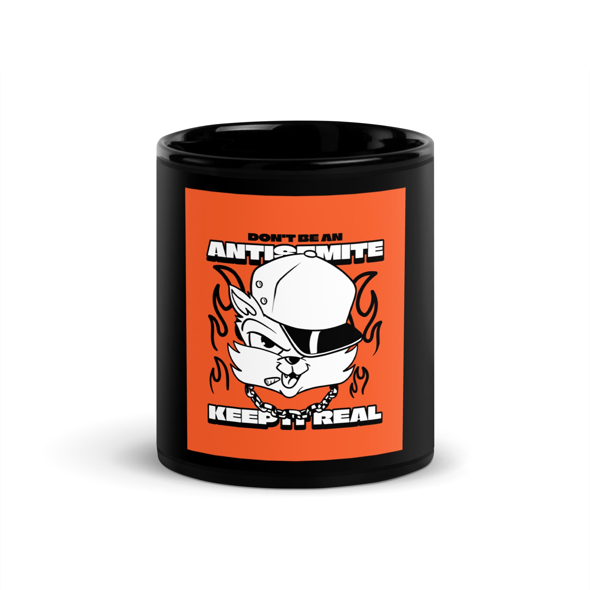 Streetart Graffiti Cartoon | Antisemitism | Black Glossy Mug