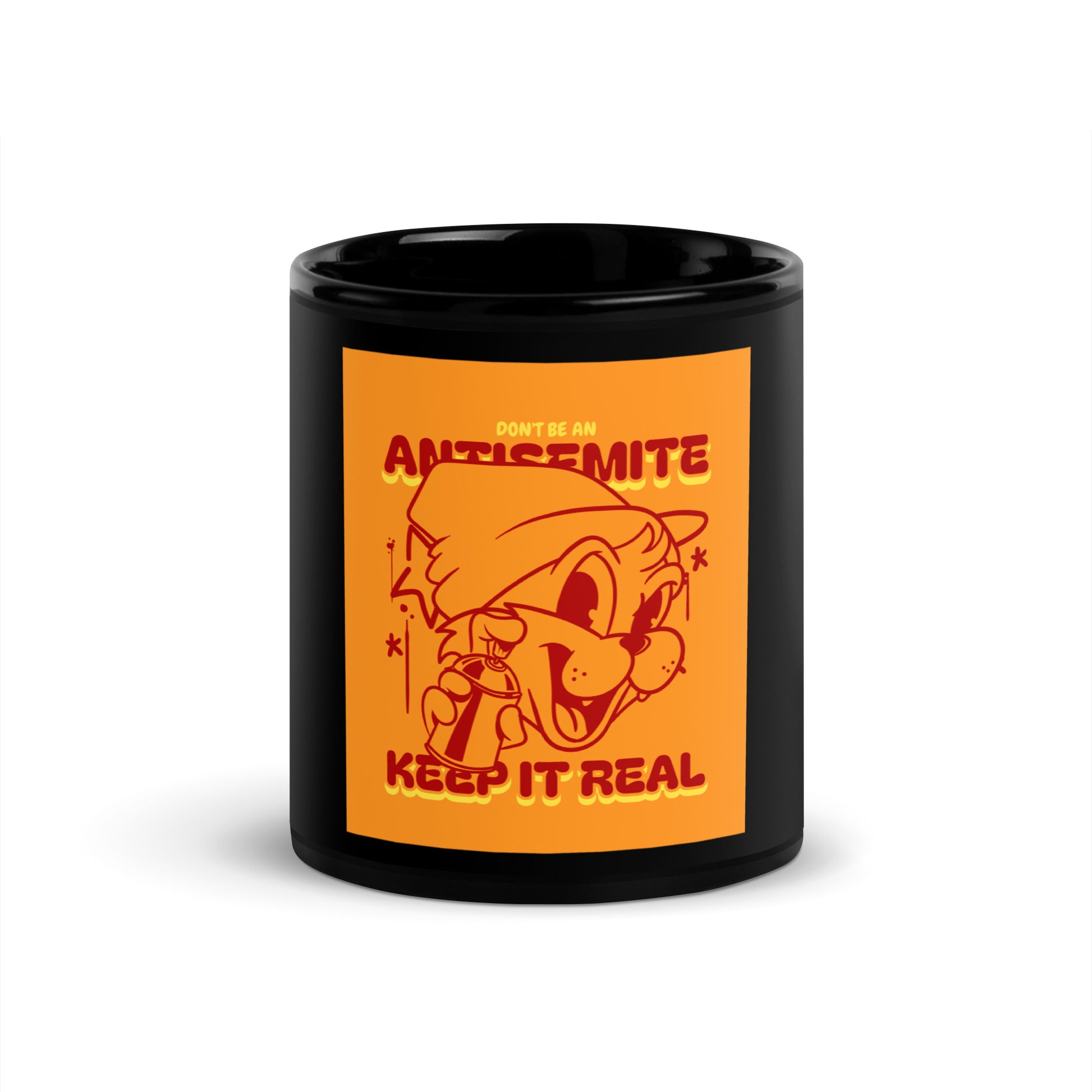 Streetart Graffiti Cartoon | Antisemitism | Black Glossy Mug