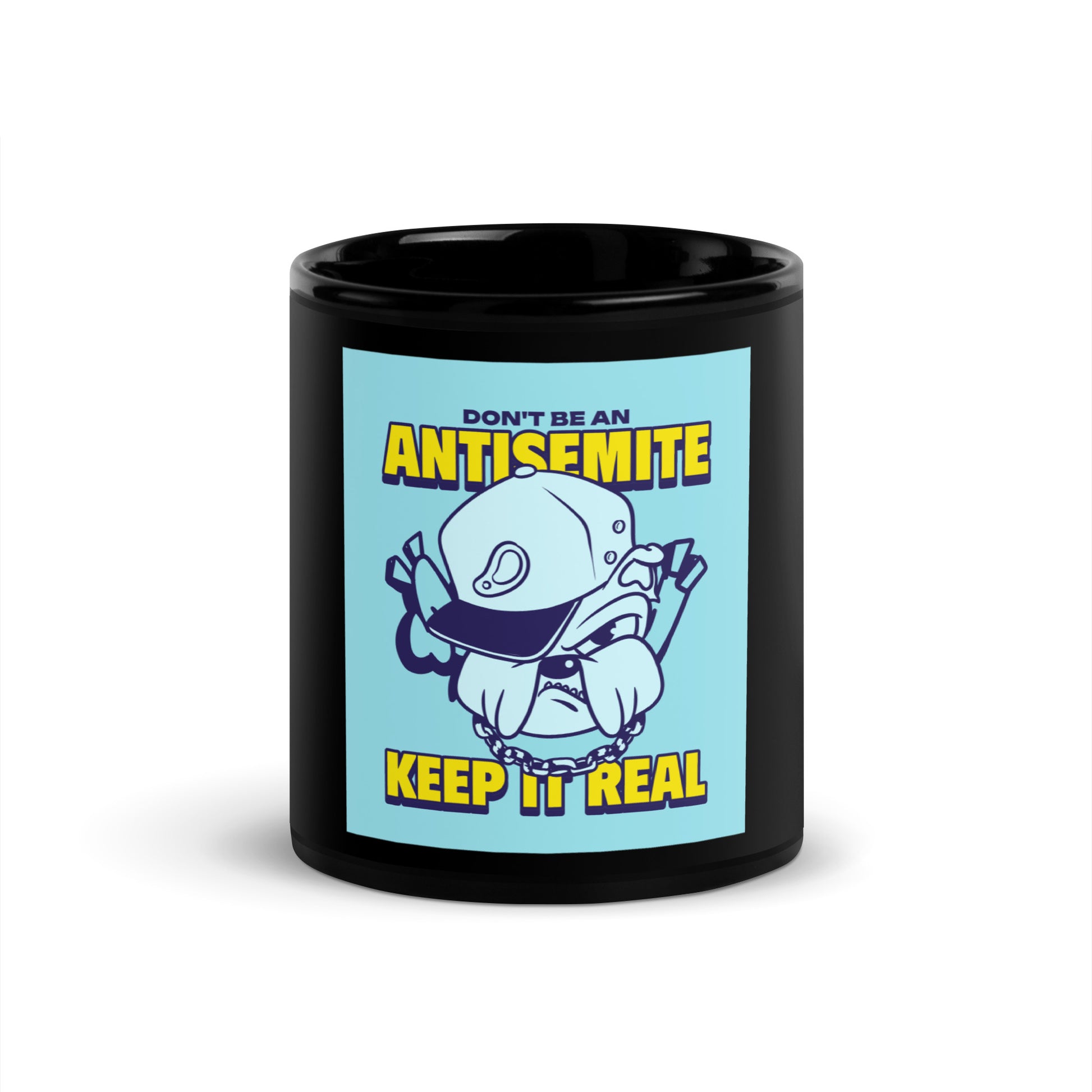 Streetart Graffiti Cartoon | Antisemitism | Black Glossy Mug