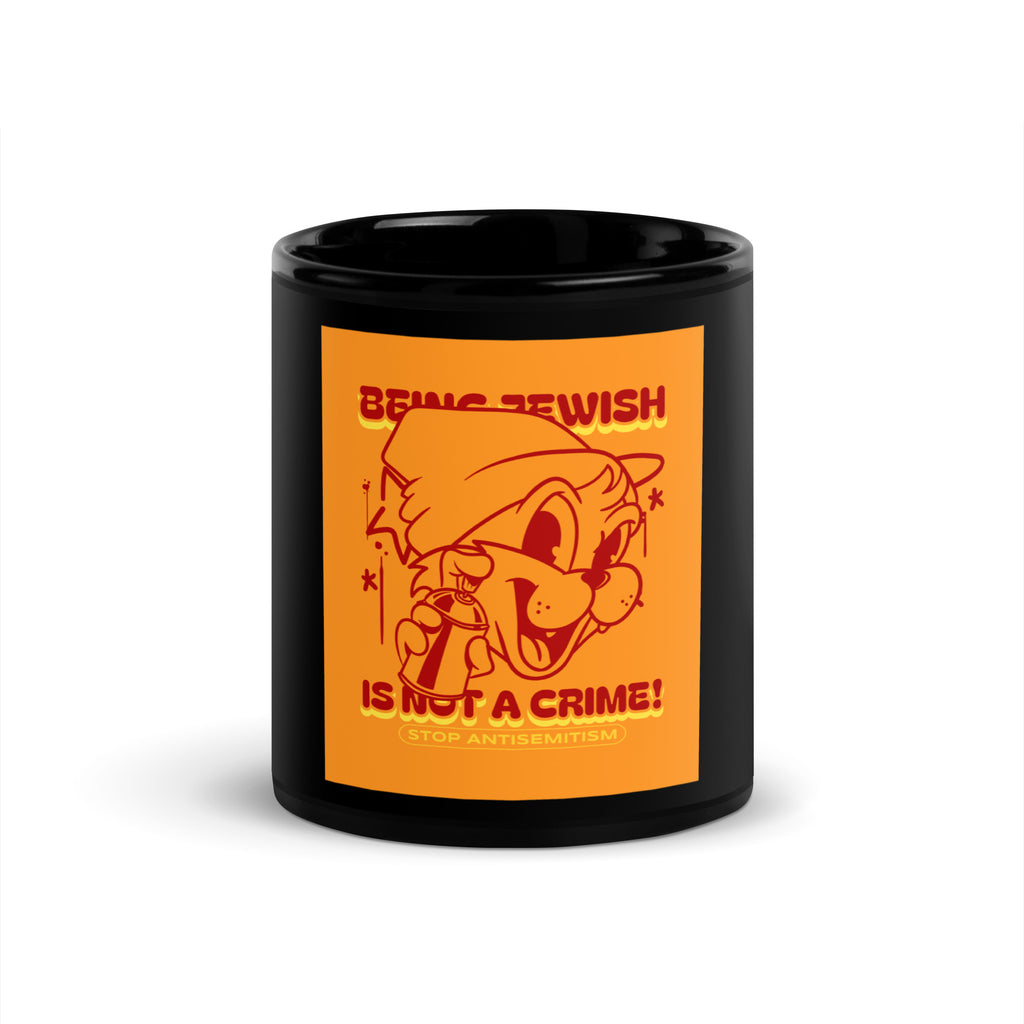 Streetart Graffiti Cartoon | Antisemitism | Black Glossy Mug