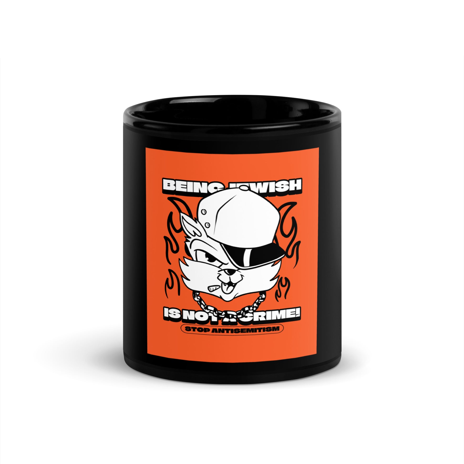 Streetart Graffiti Cartoon | Antisemitism | Black Glossy Mug