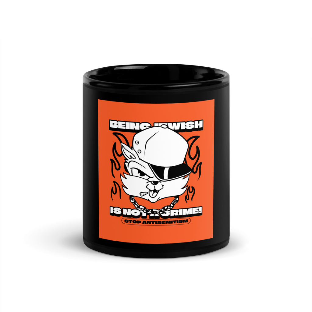 Streetart Graffiti Cartoon | Antisemitism | Black Glossy Mug