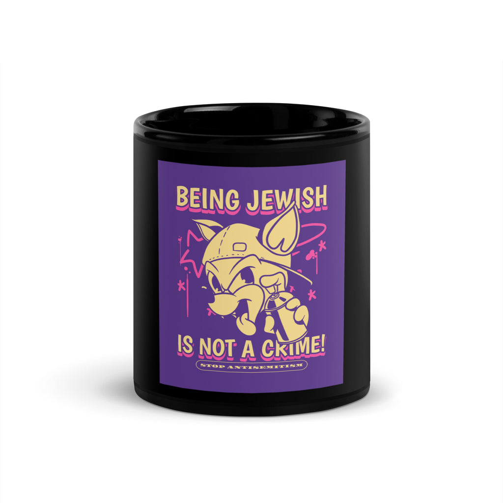 Streetart Graffiti Cartoon | Antisemitism | Black Glossy Mug