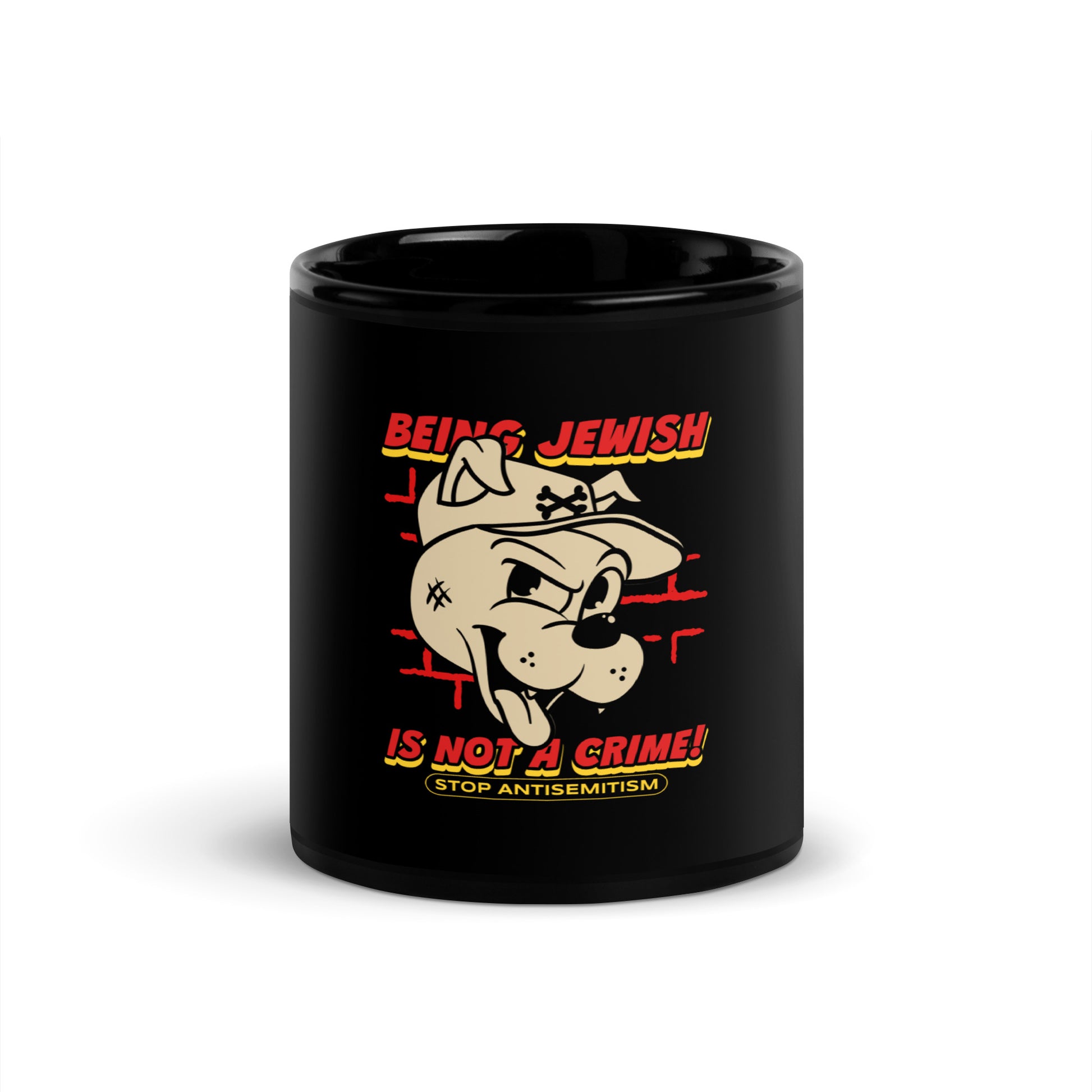 Streetart Graffiti Cartoon | Antisemitism | Black Glossy Mug