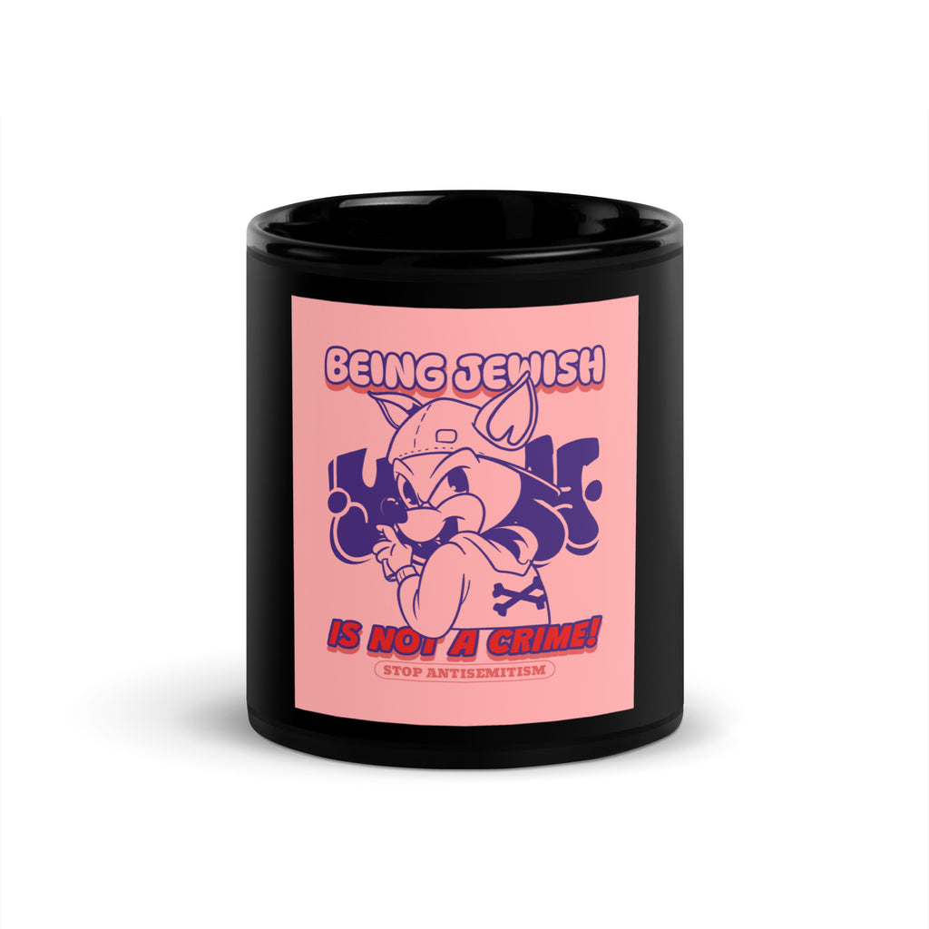 Streetart Graffiti Cartoon | Antisemitism | Black Glossy Mug
