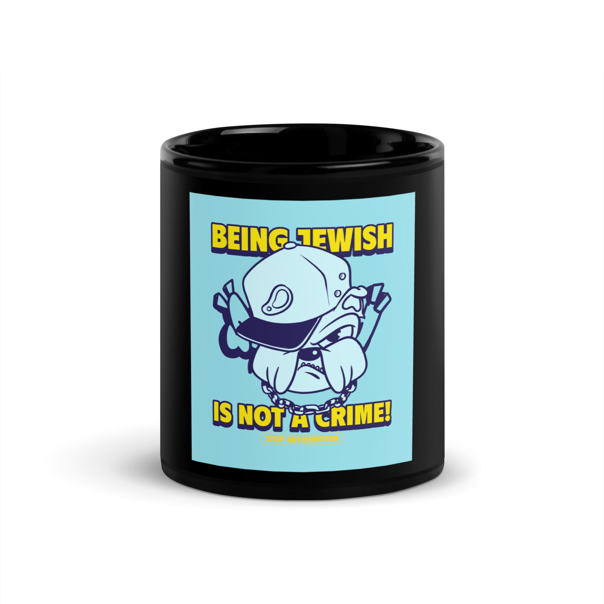 Streetart Graffiti Cartoon | Antisemitism | Black Glossy Mug