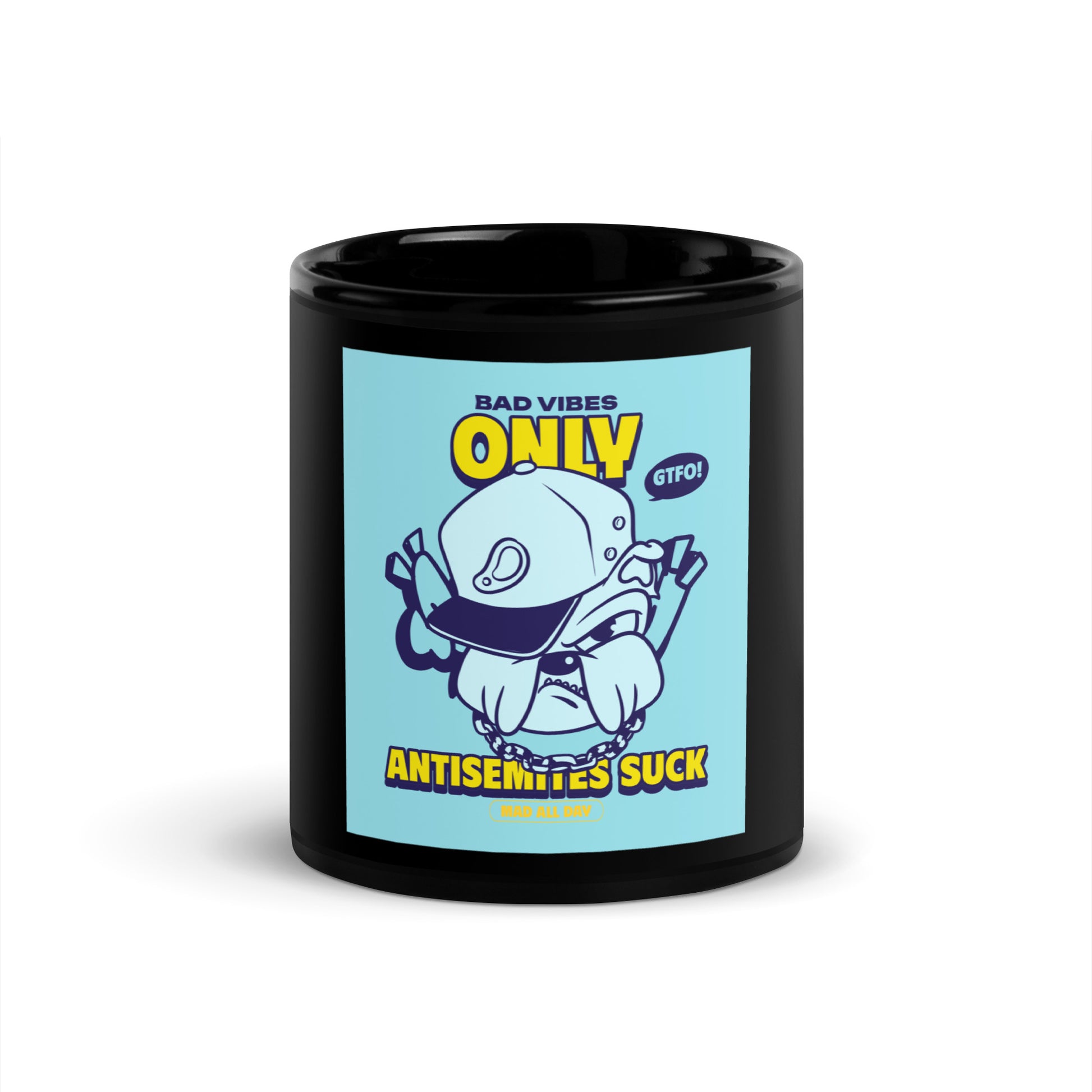 Streetart Graffiti Cartoon | Antisemitism | Black Glossy Mug