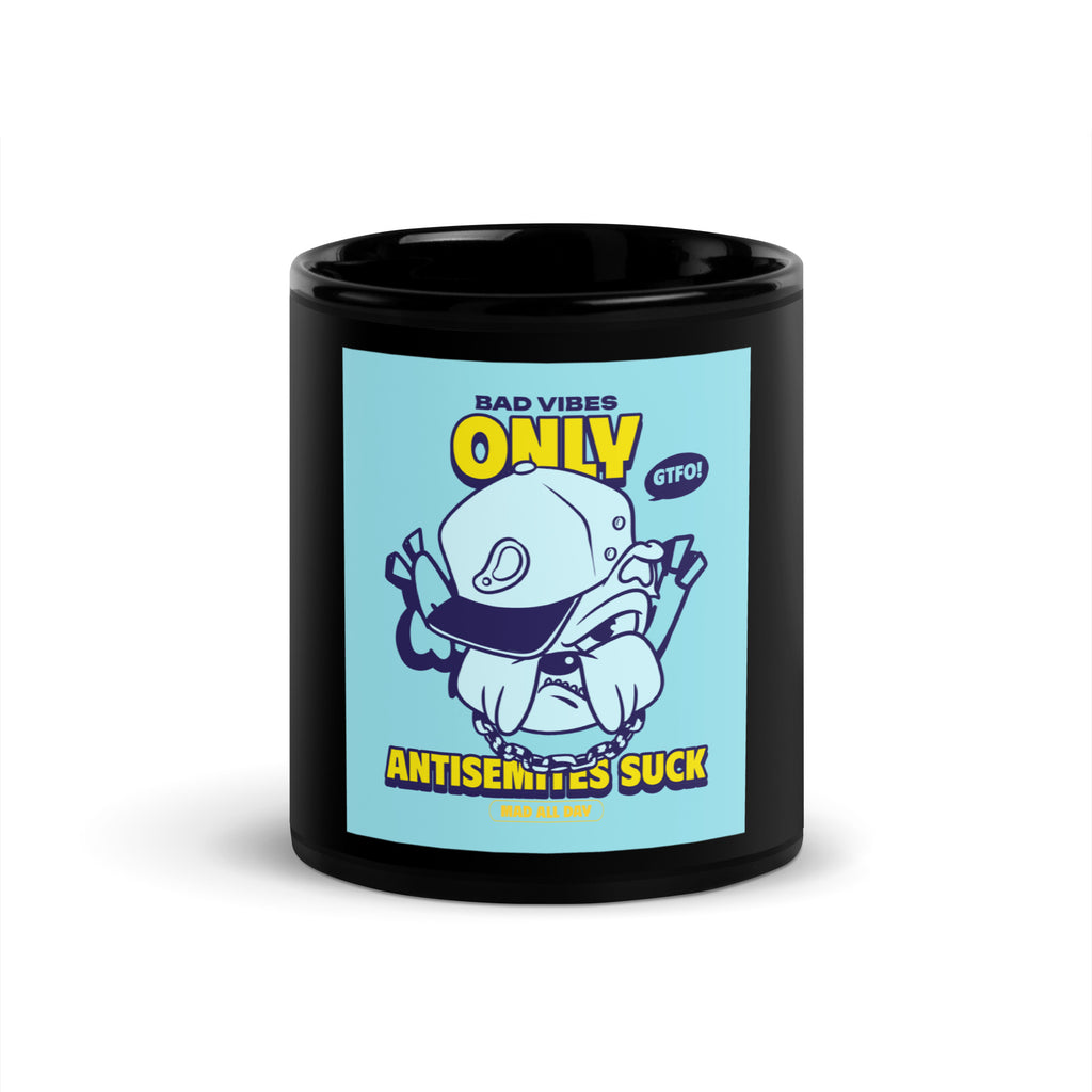 Streetart Graffiti Cartoon | Antisemitism | Black Glossy Mug