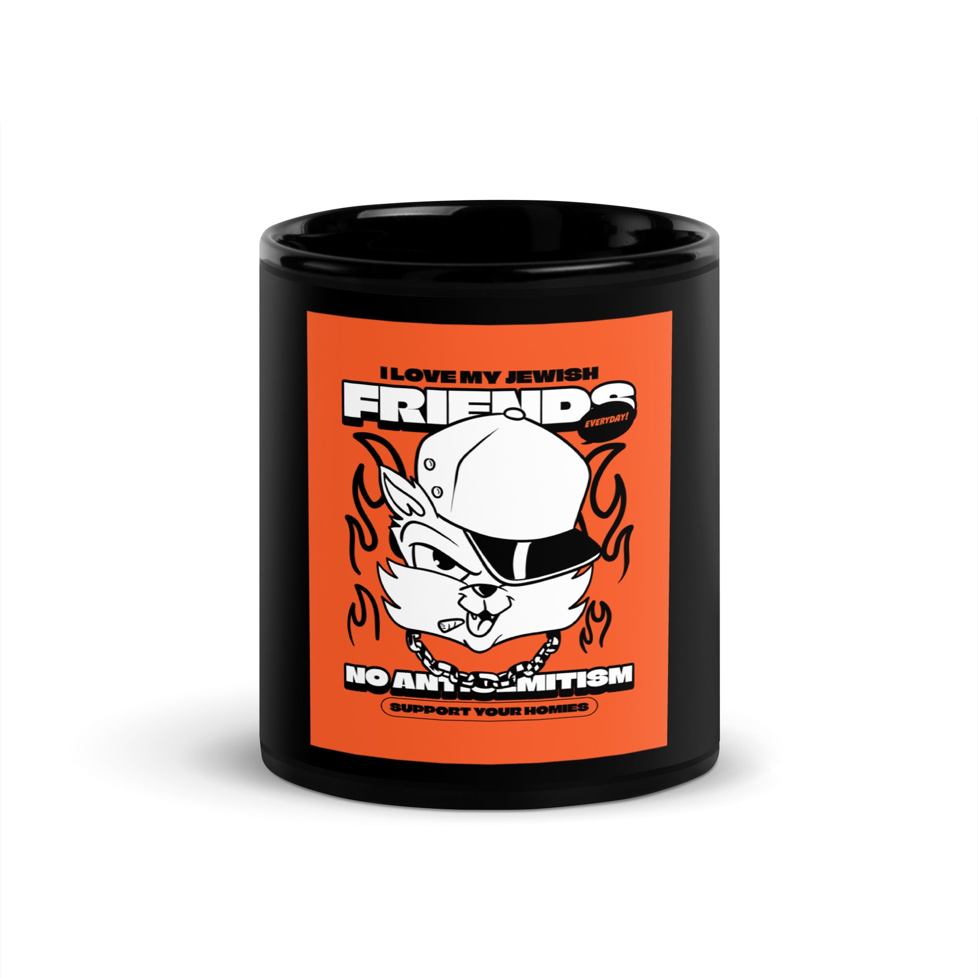 Streetart Graffiti Cartoon | Antisemitism | Black Glossy Mug