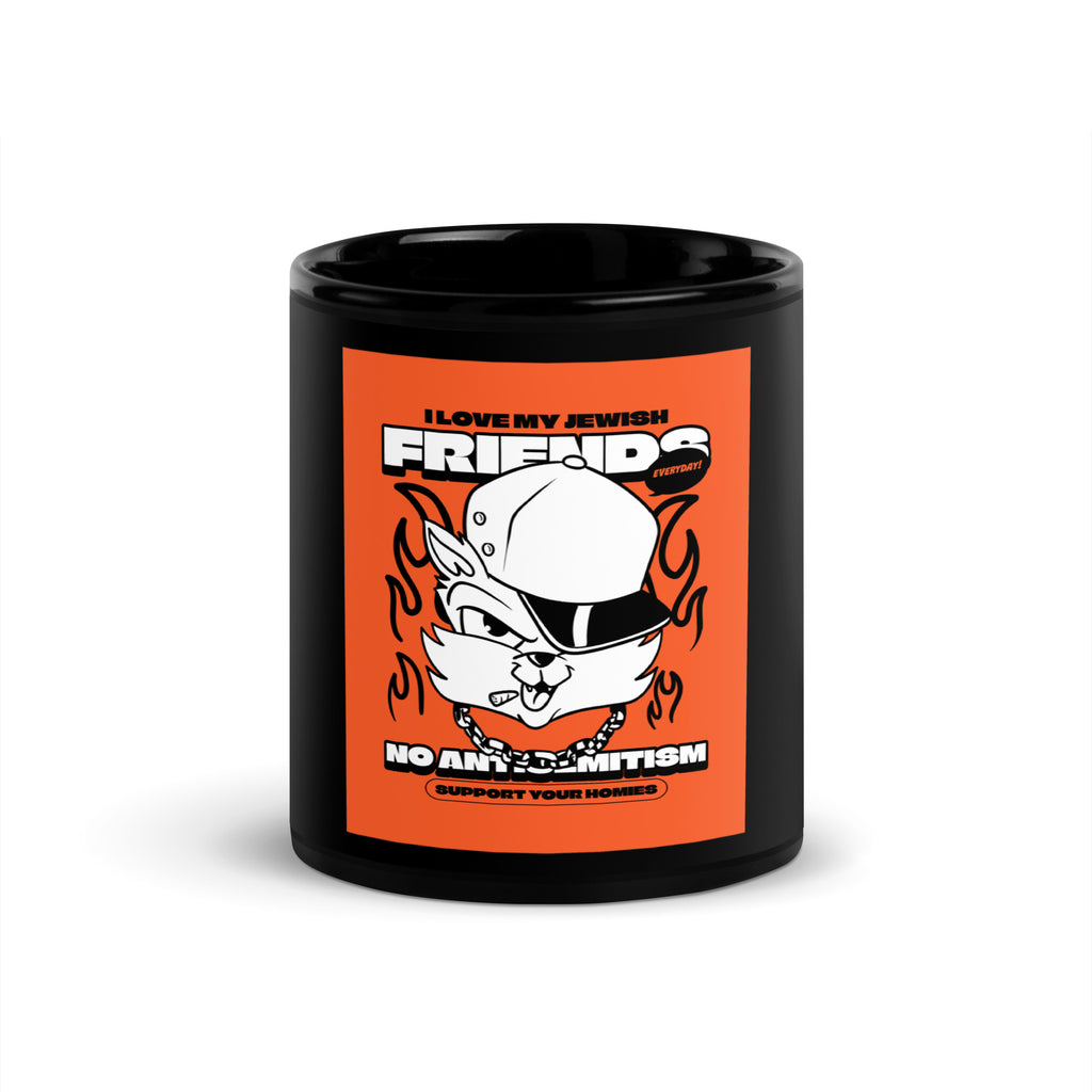Streetart Graffiti Cartoon | Antisemitism | Black Glossy Mug