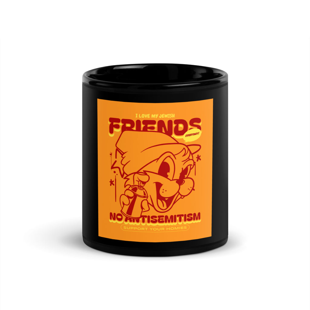 Streetart Graffiti Cartoon | Antisemitism | Black Glossy Mug