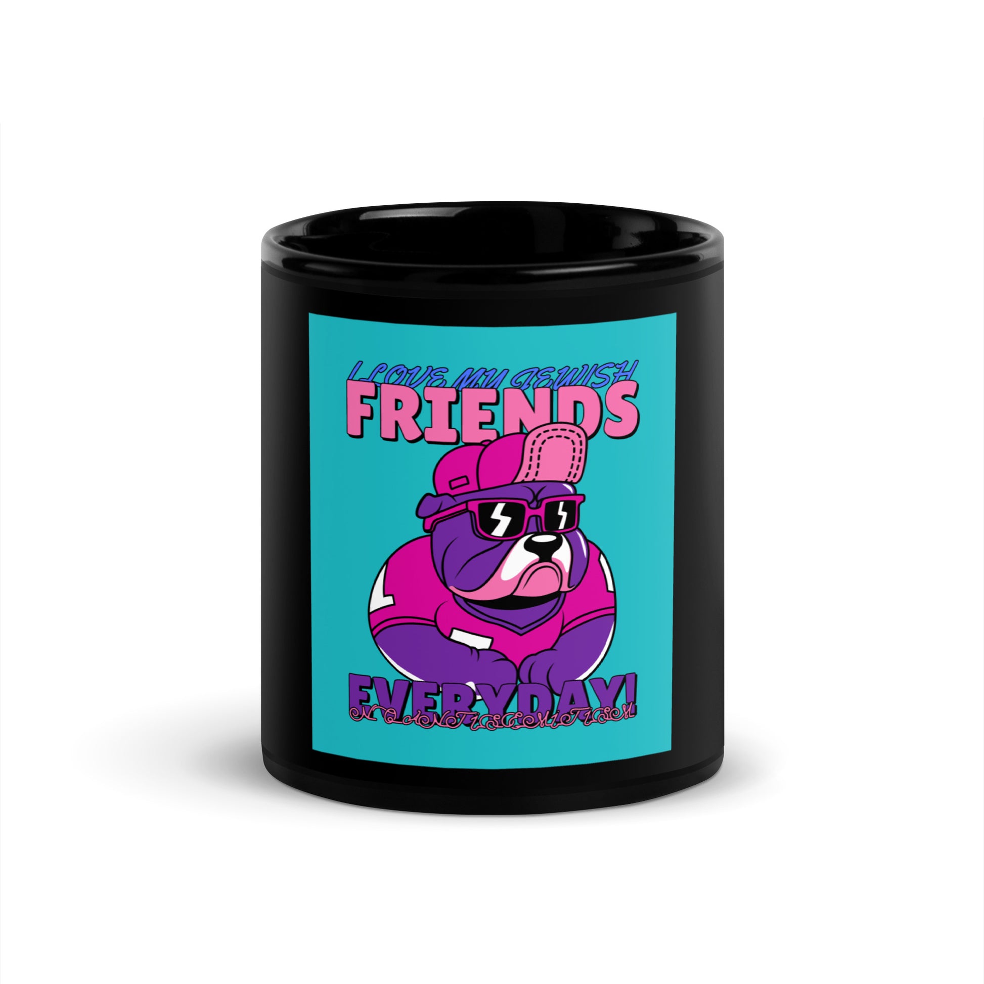 Streetart Graffiti Cartoon | Antisemitism | Black Glossy Mug