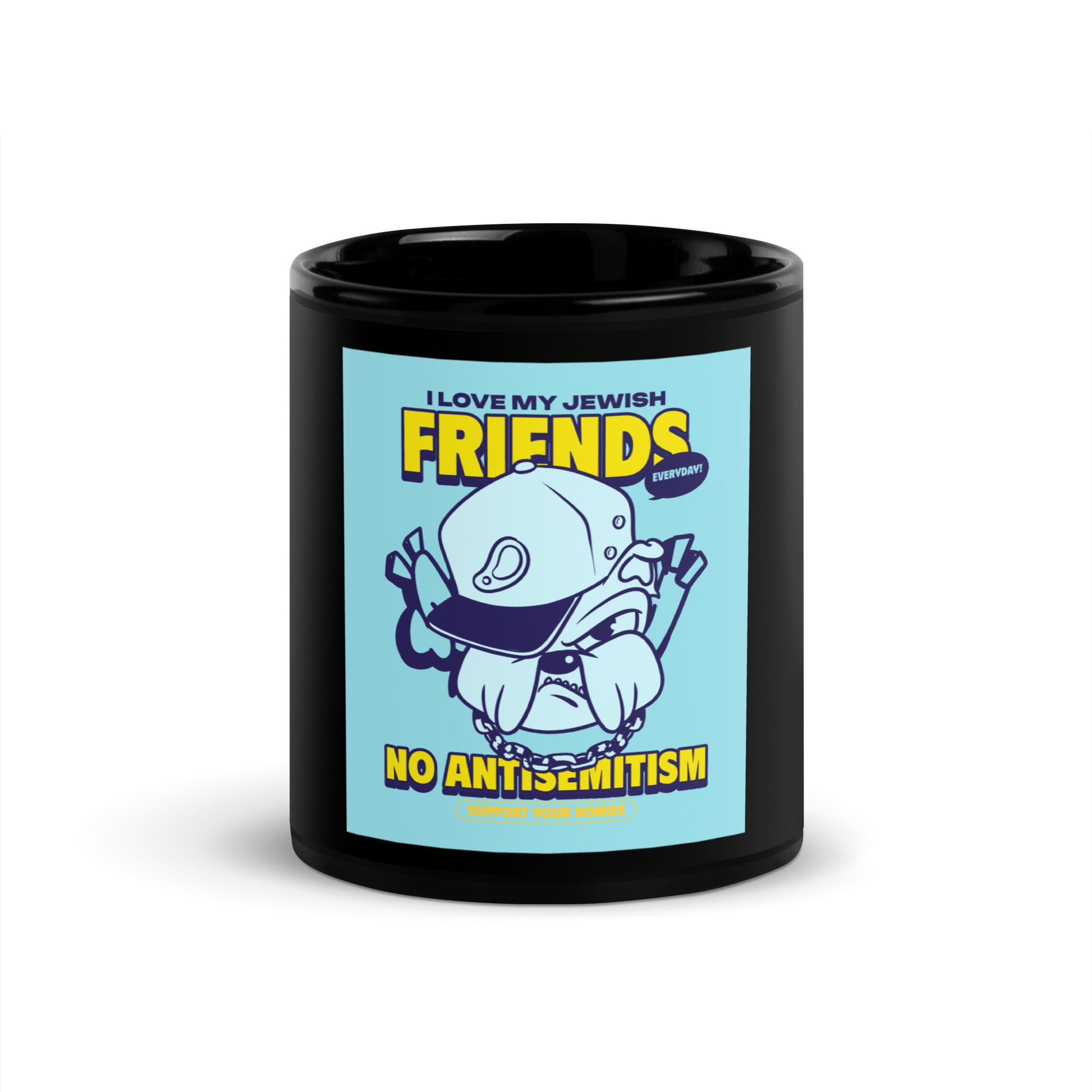Streetart Graffiti Cartoon | Antisemitism | Black Glossy Mug