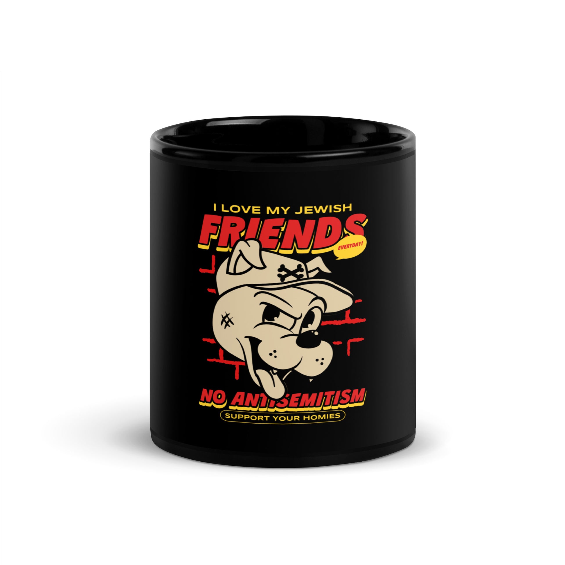 Streetart Graffiti Cartoon | Antisemitism | Black Glossy Mug