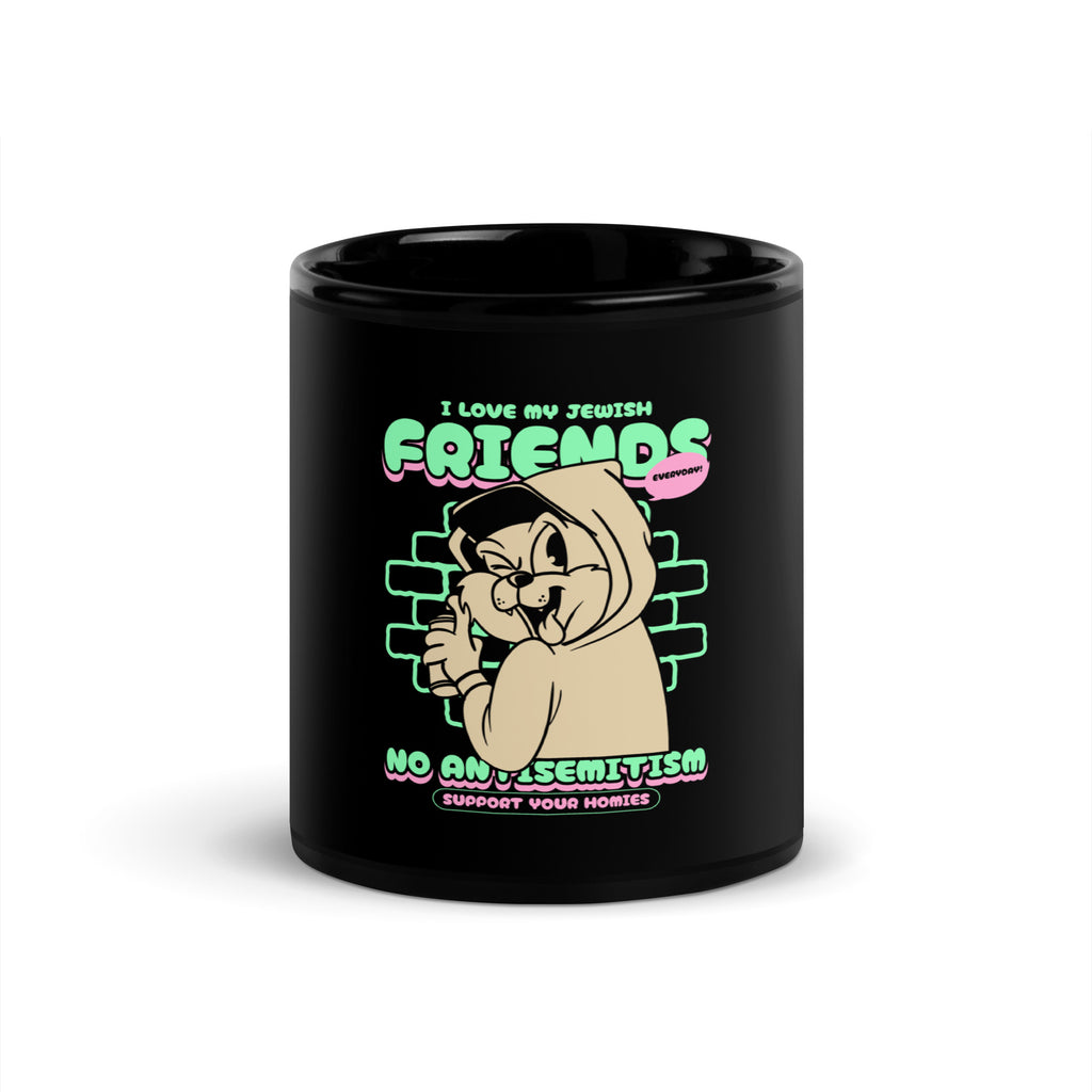 Streetart Graffiti Cartoon | Antisemitism | Black Glossy Mug