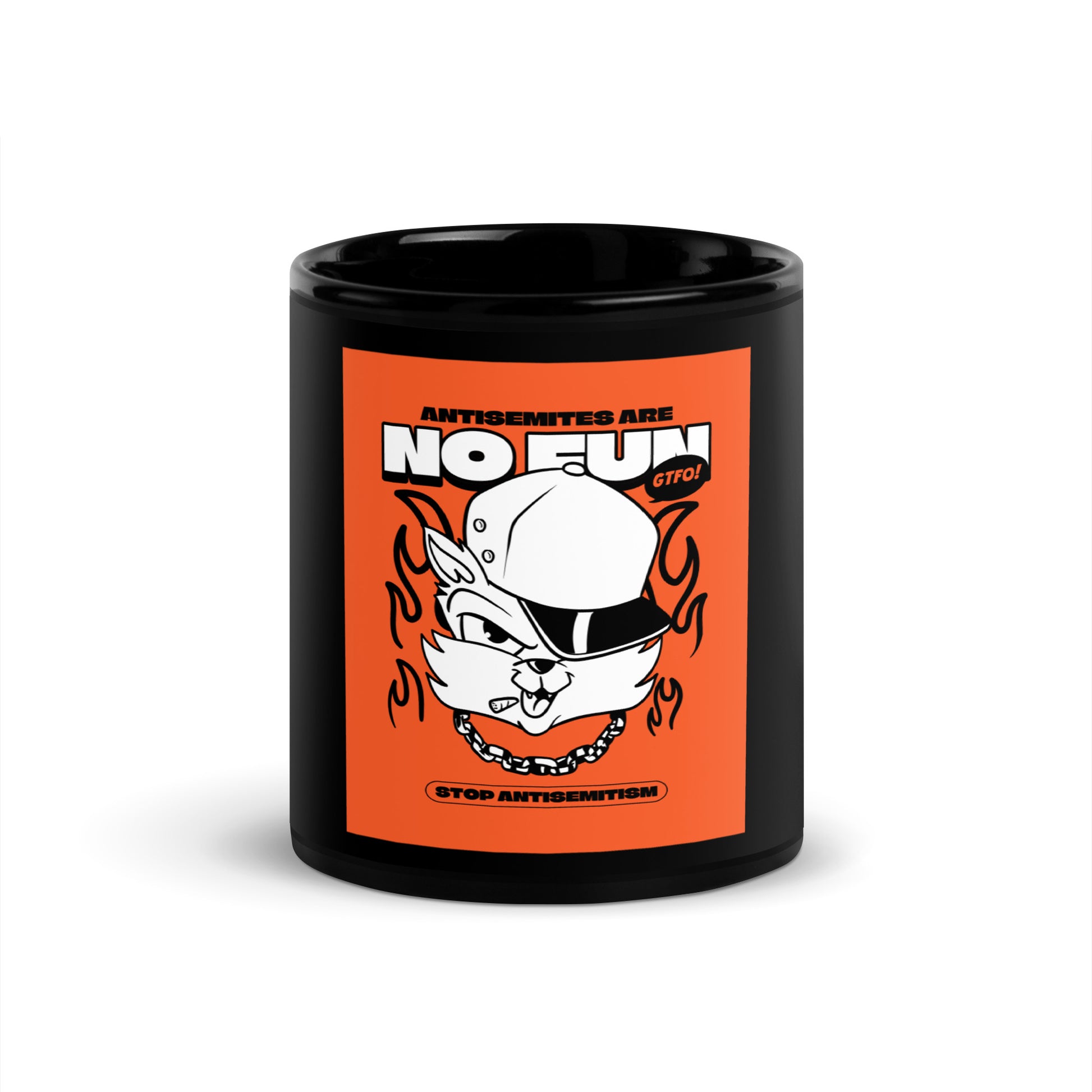 Streetart Graffiti Cartoon | Antisemitism | Black Glossy Mug