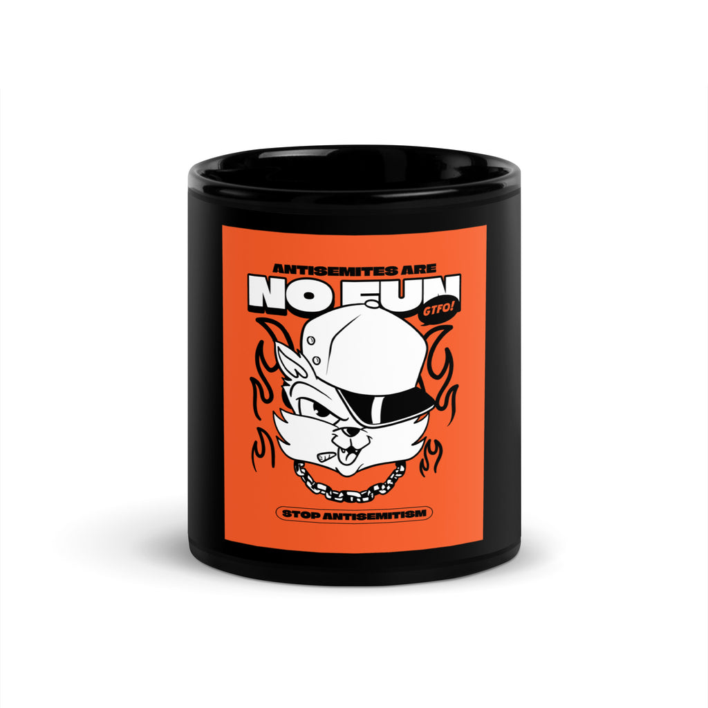 Streetart Graffiti Cartoon | Antisemitism | Black Glossy Mug