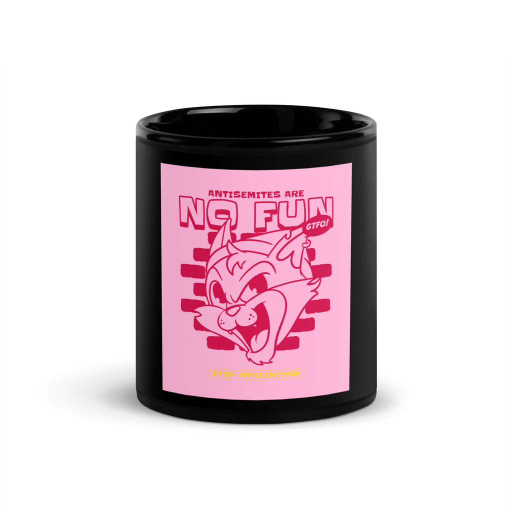 Streetart Graffiti Cartoon | Antisemitism | Black Glossy Mug