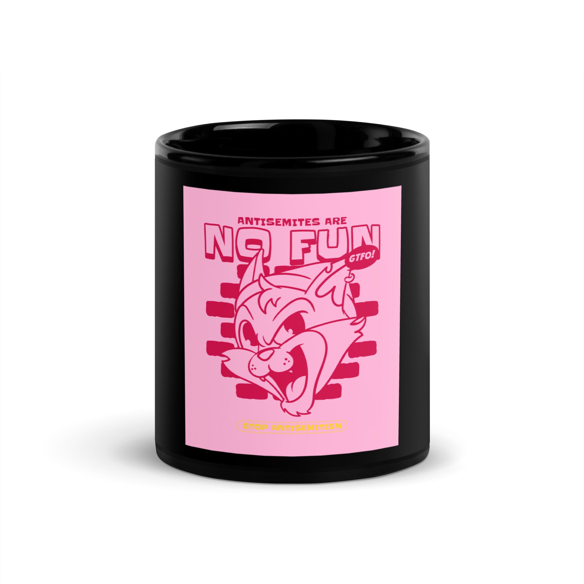 Streetart Graffiti Cartoon | Antisemitism | Black Glossy Mug