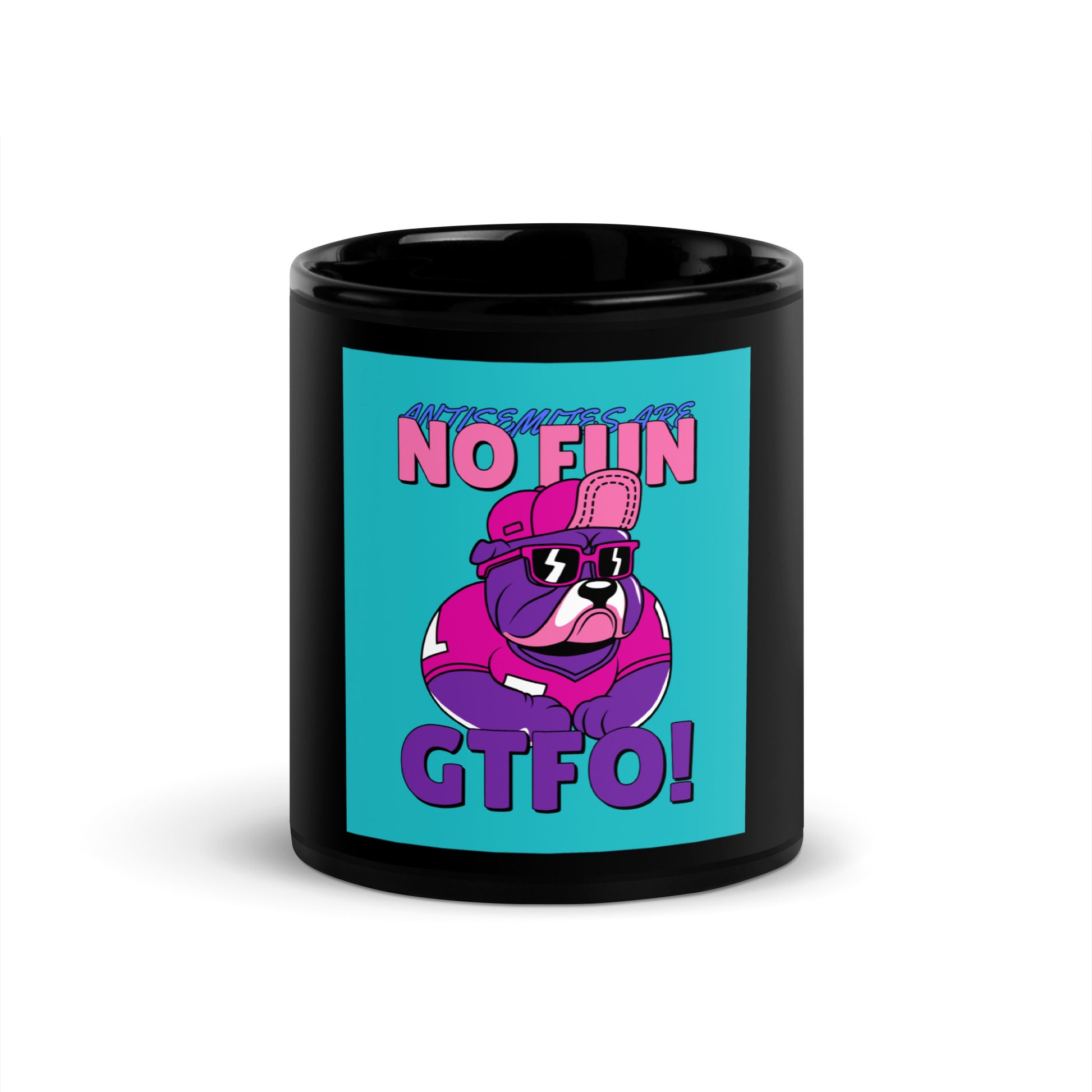 Streetart Graffiti Cartoon | Antisemitism | Black Glossy Mug