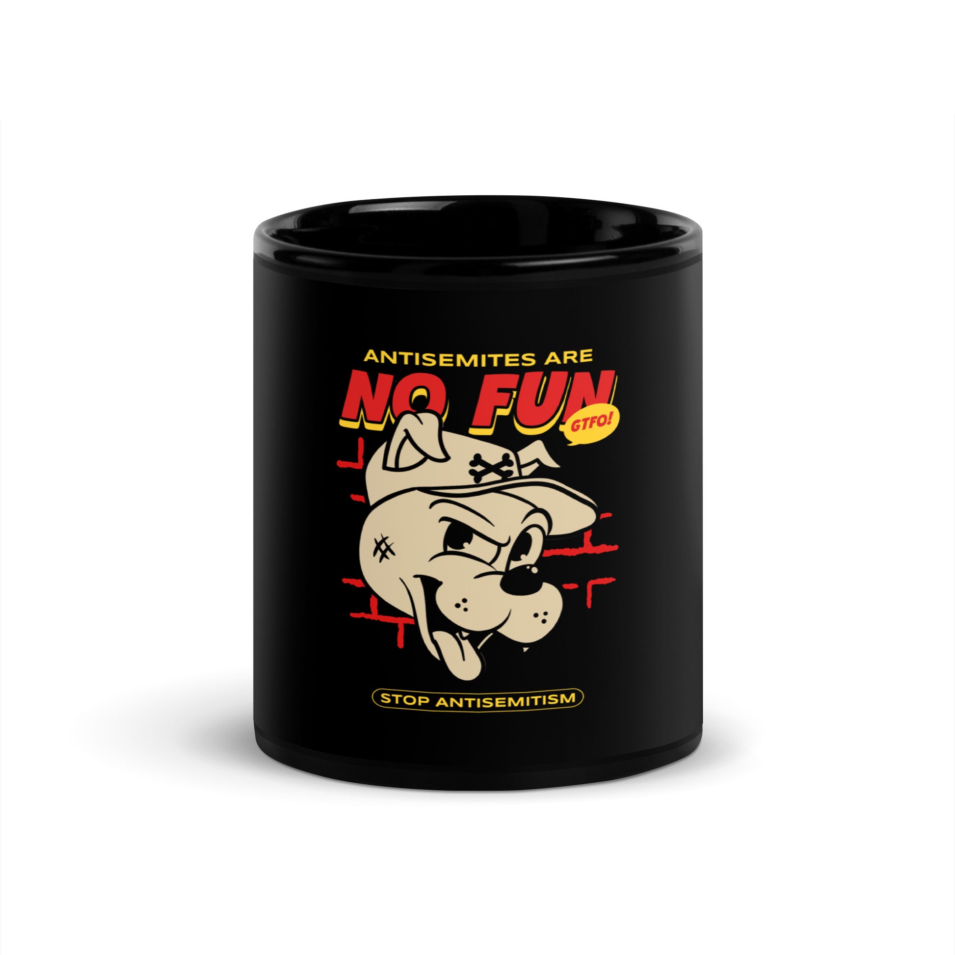 Streetart Graffiti Cartoon | Antisemitism | Black Glossy Mug