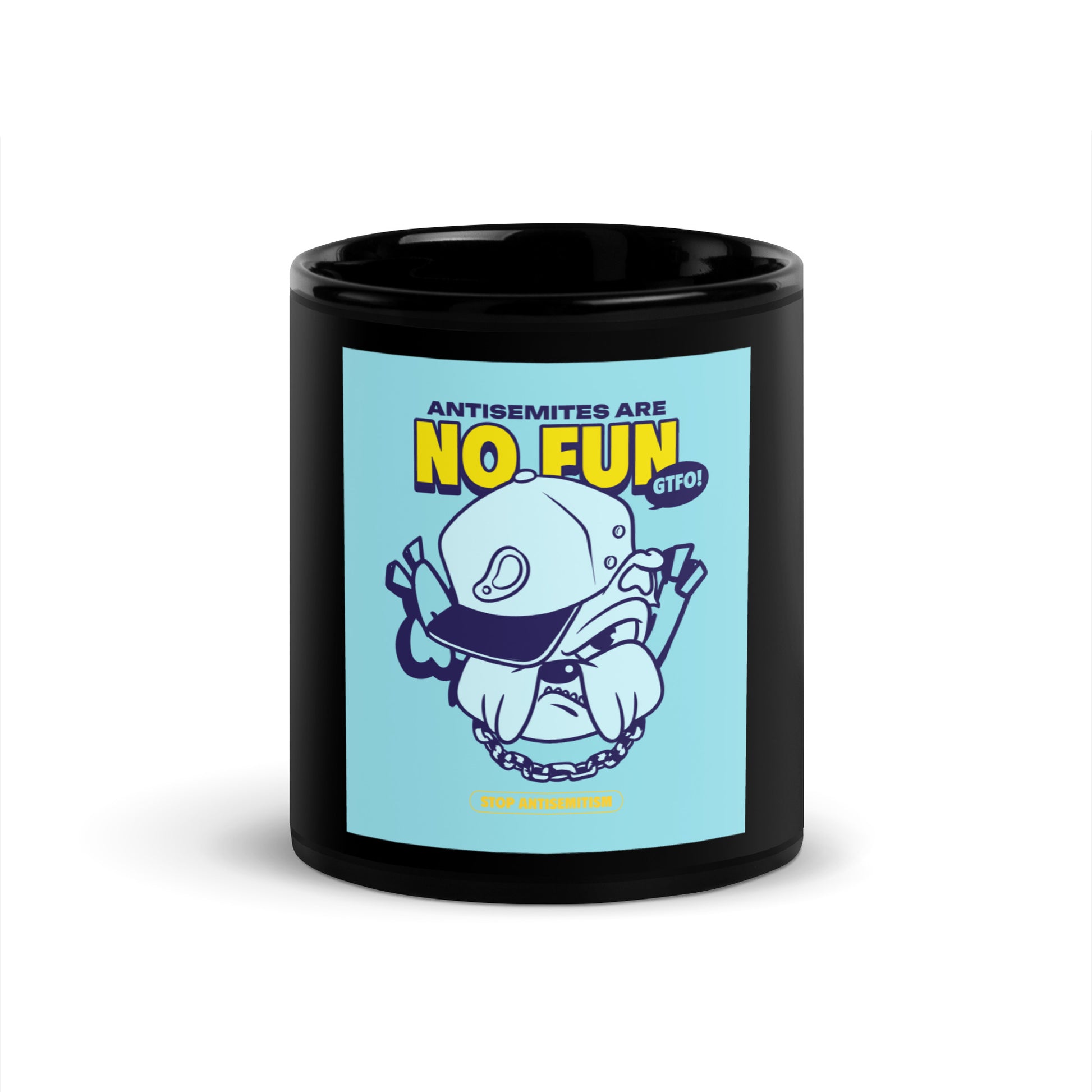 Streetart Graffiti Cartoon | Antisemitism | Black Glossy Mug