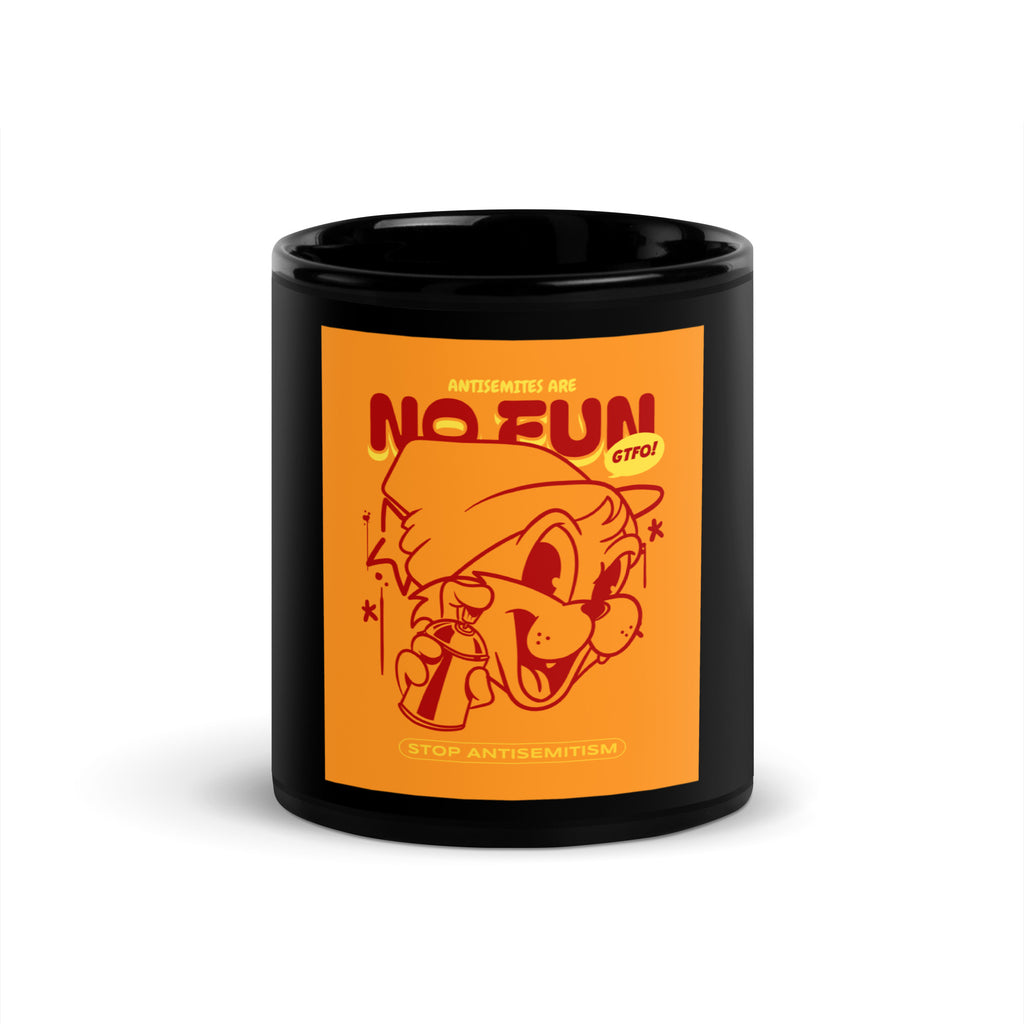Streetart Graffiti Cartoon | Antisemitism | Black Glossy Mug