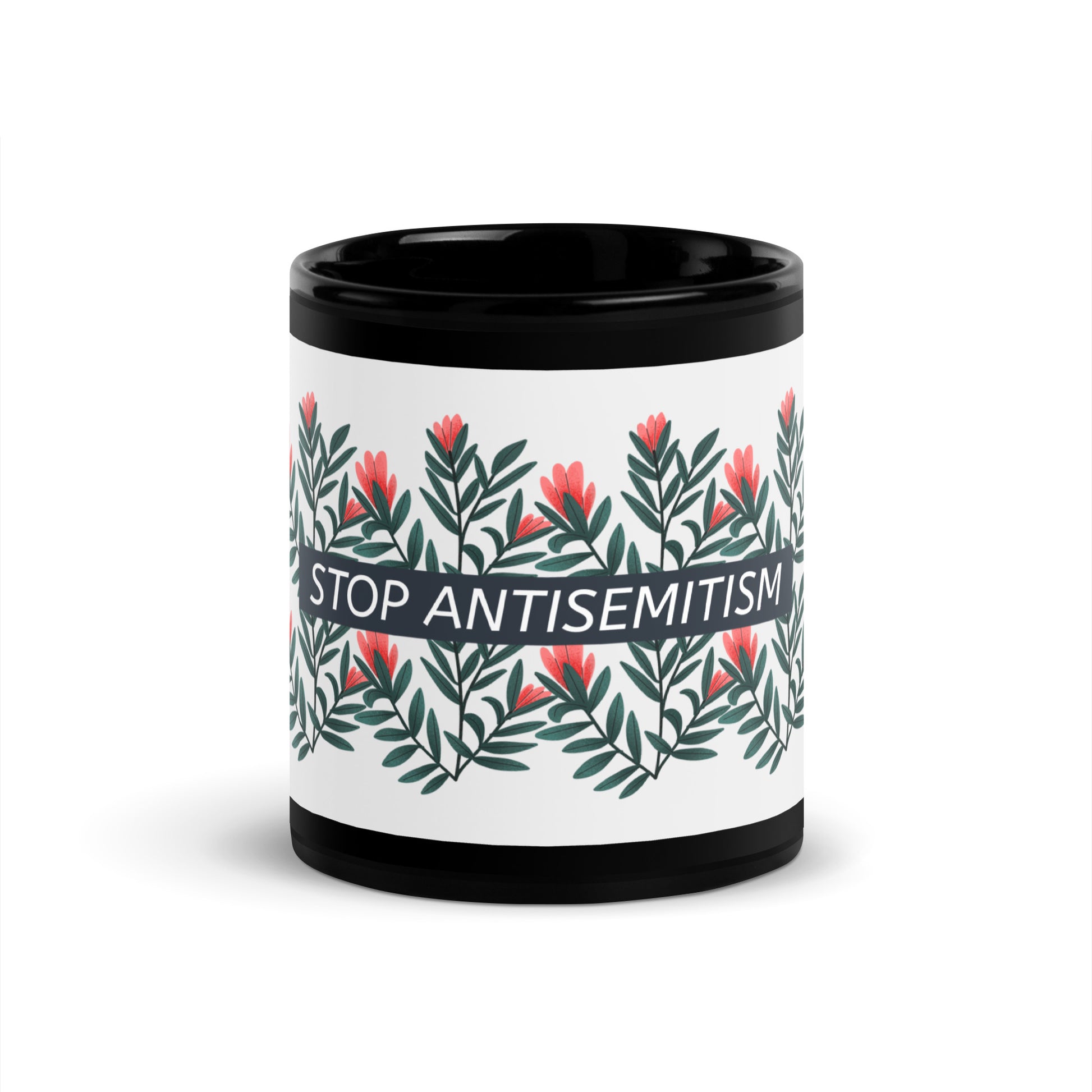 Flower Anthem | Antisemitism | Black Glossy Mug