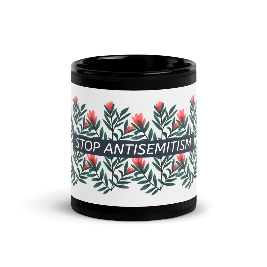 Flower Anthem | Antisemitism | Black Glossy Mug