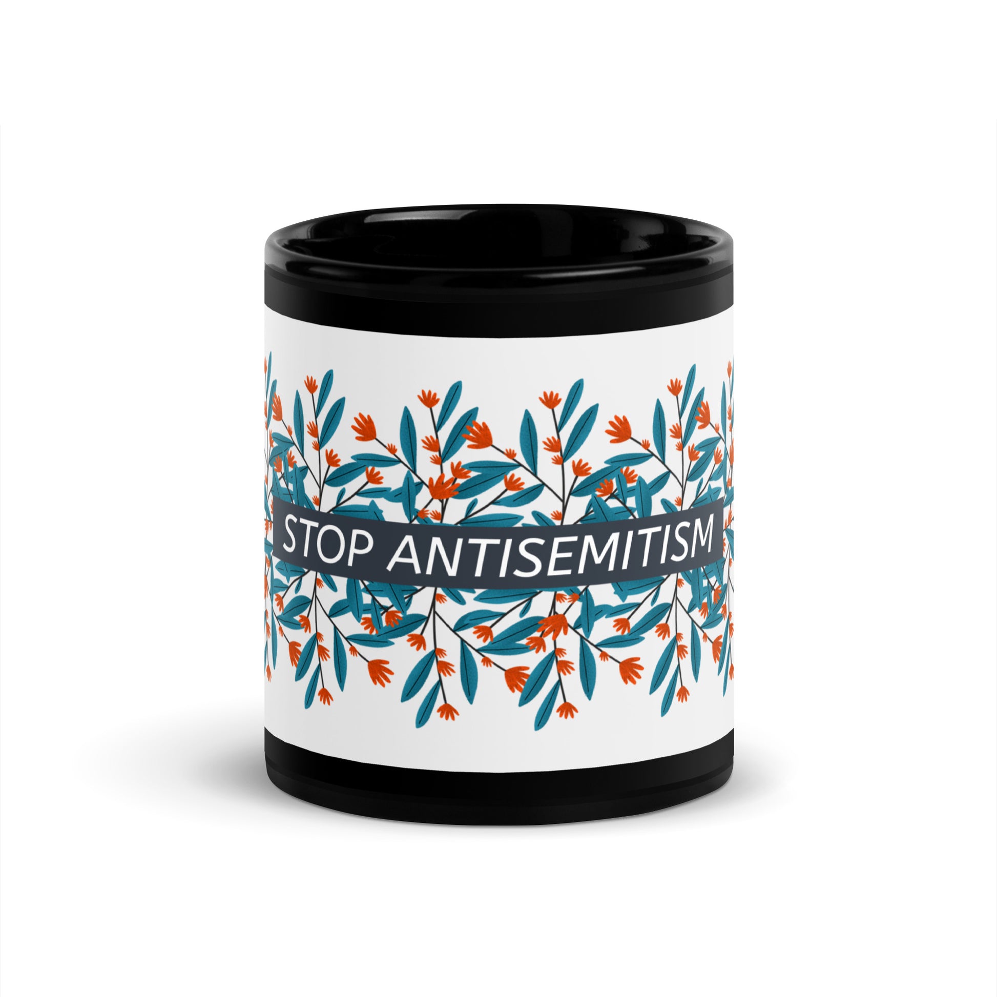 Flower Anthem | Antisemitism | Black Glossy Mug