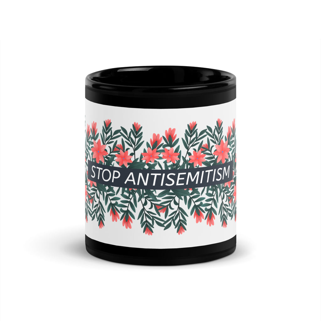 Flower Anthem | Antisemitism | Black Glossy Mug