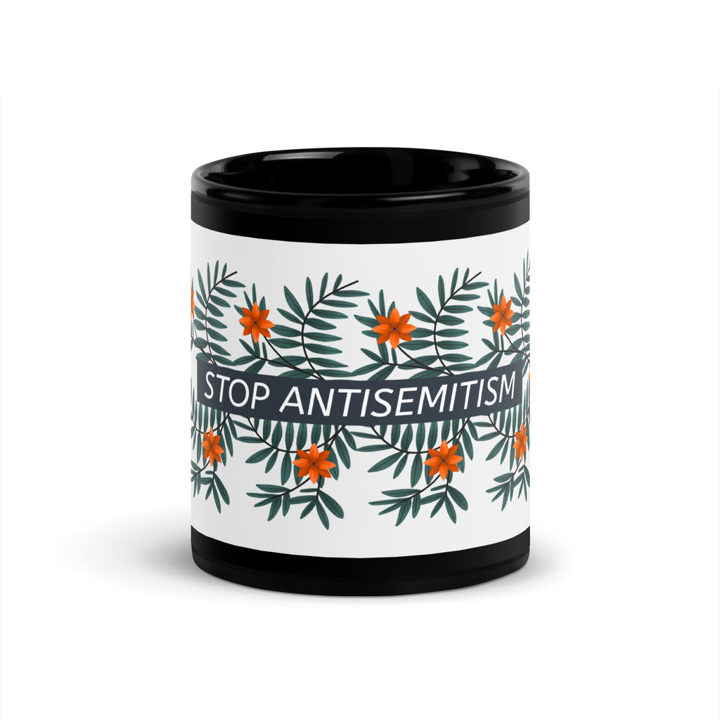 Flower Anthem | Antisemitism | Black Glossy Mug