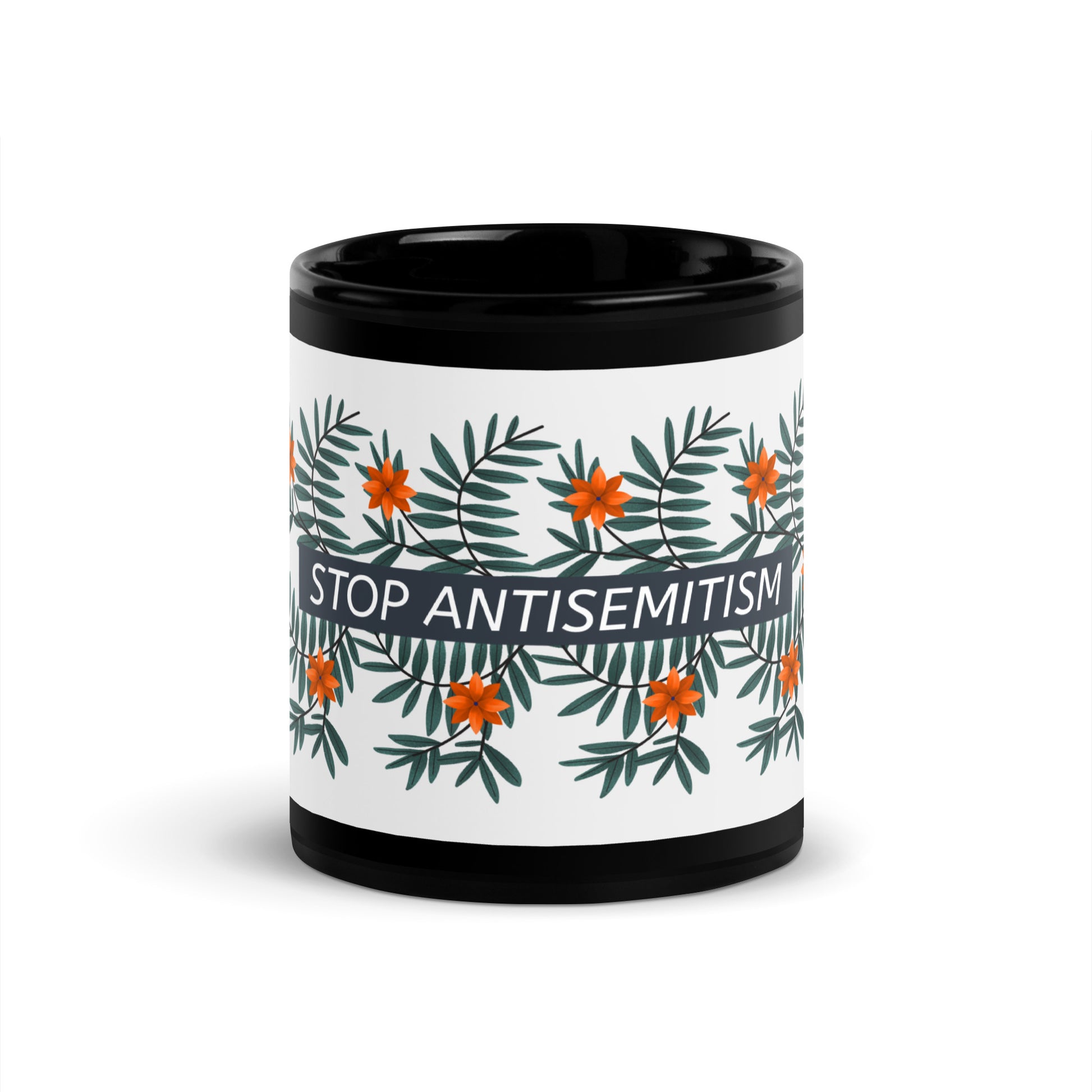 Flower Anthem | Antisemitism | Black Glossy Mug