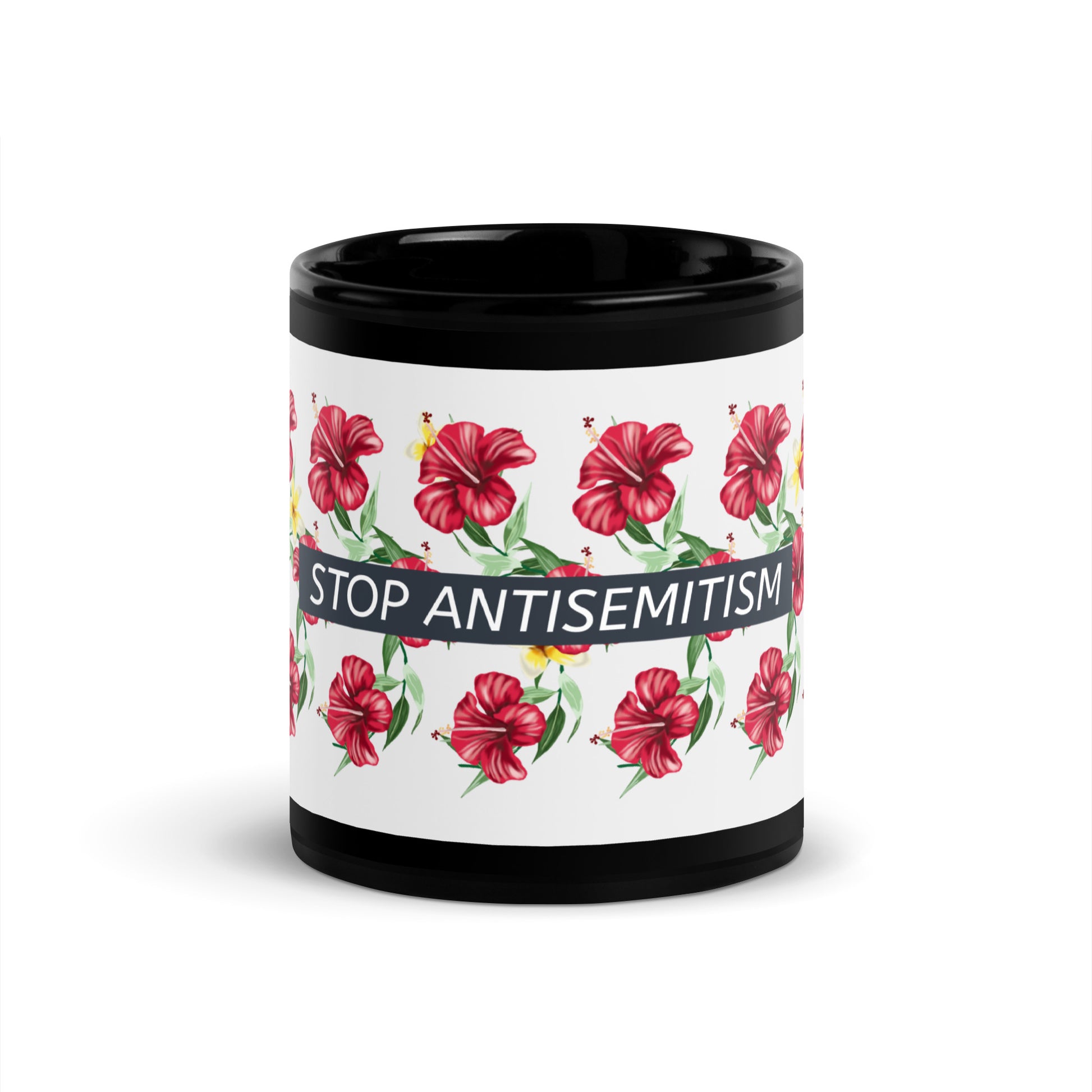 Flower Anthem | Antisemitism | Black Glossy Mug