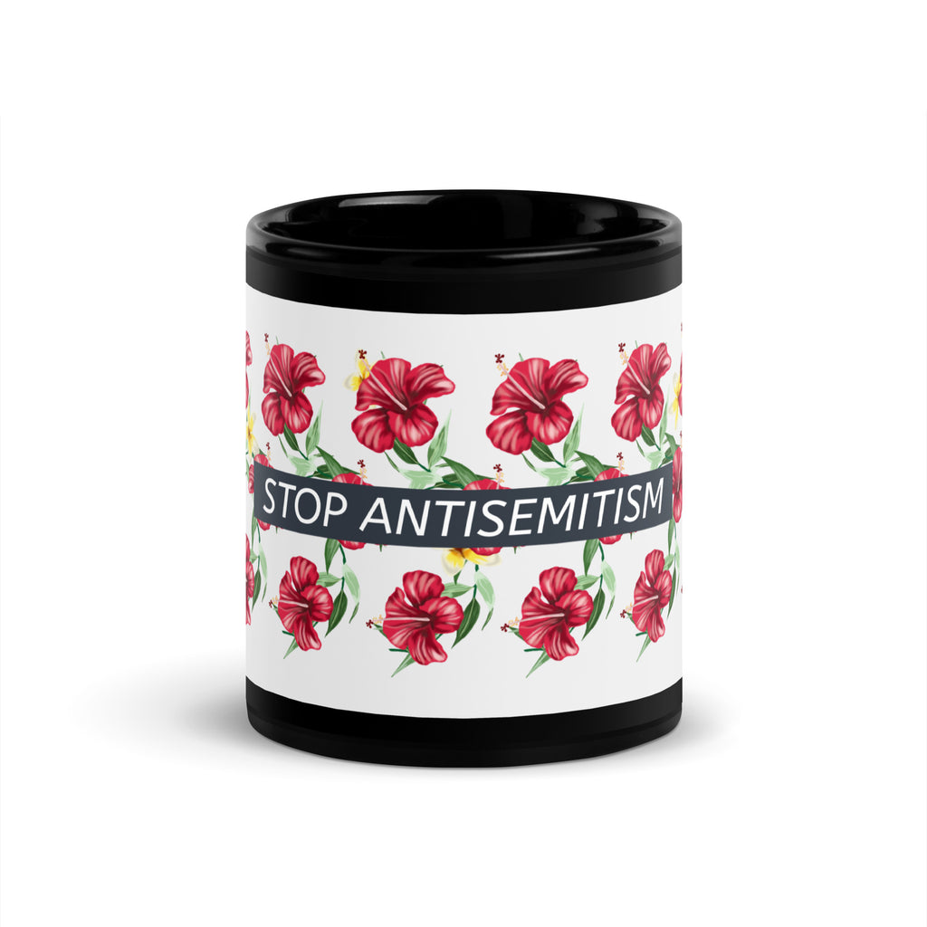 Flower Anthem | Antisemitism | Black Glossy Mug