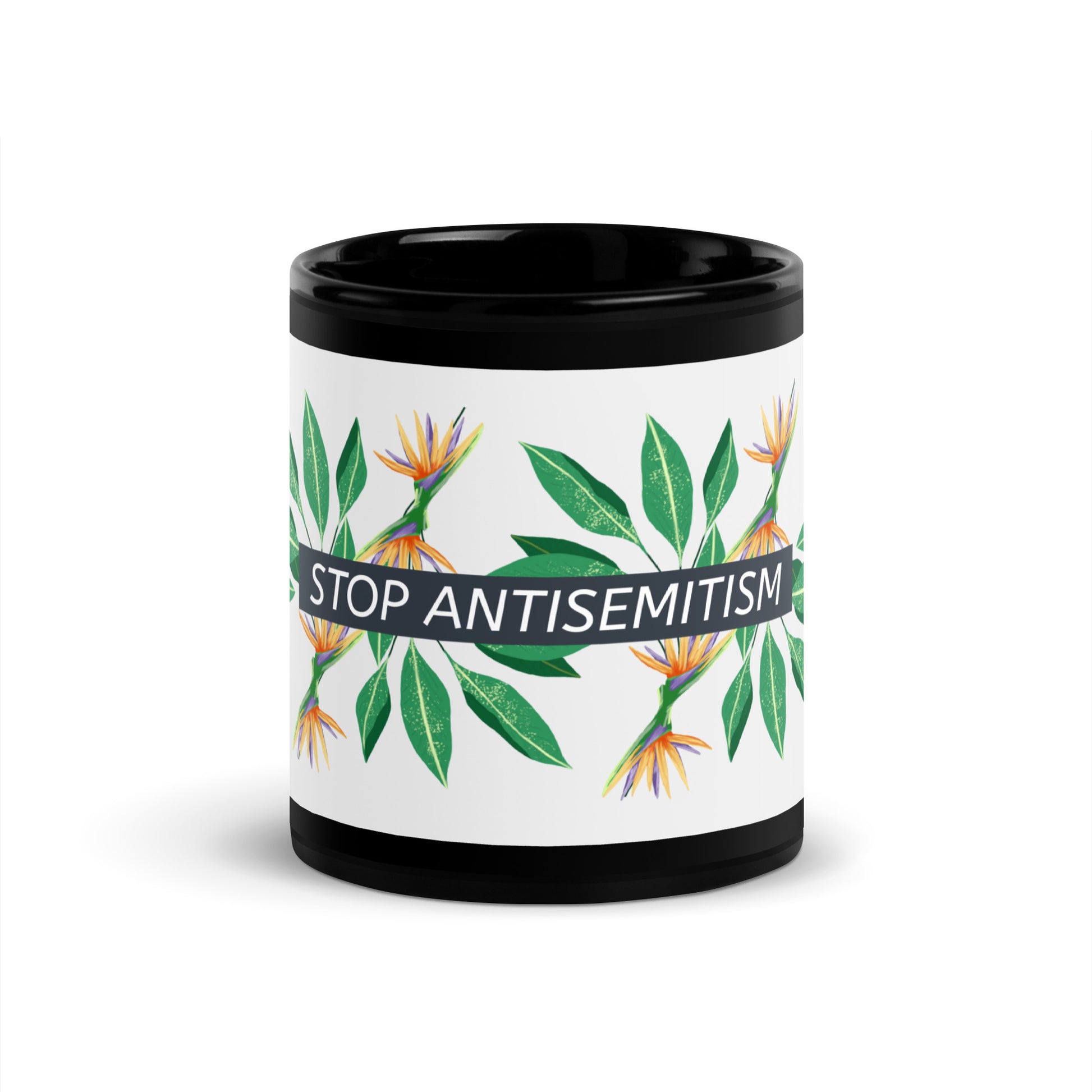 Flower Anthem | Antisemitism | Black Glossy Mug