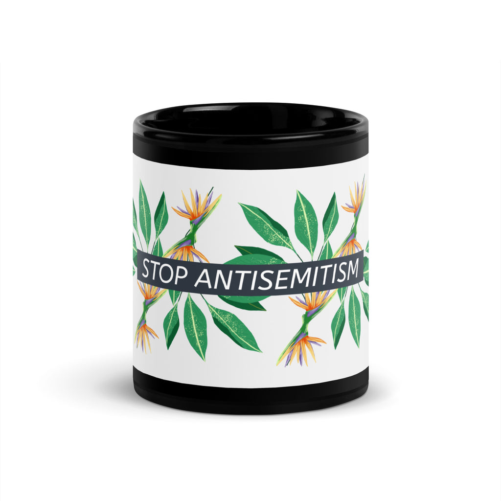 Flower Anthem | Antisemitism | Black Glossy Mug
