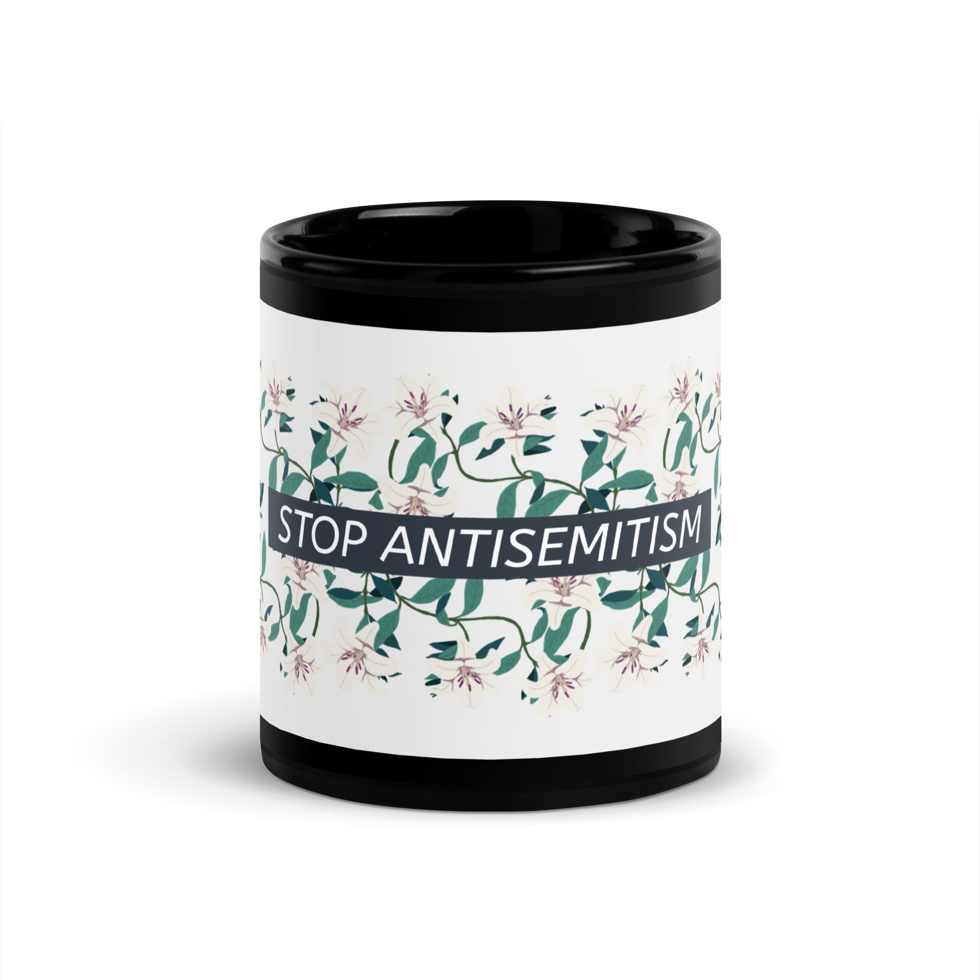 Flower Anthem | Antisemitism | Black Glossy Mug