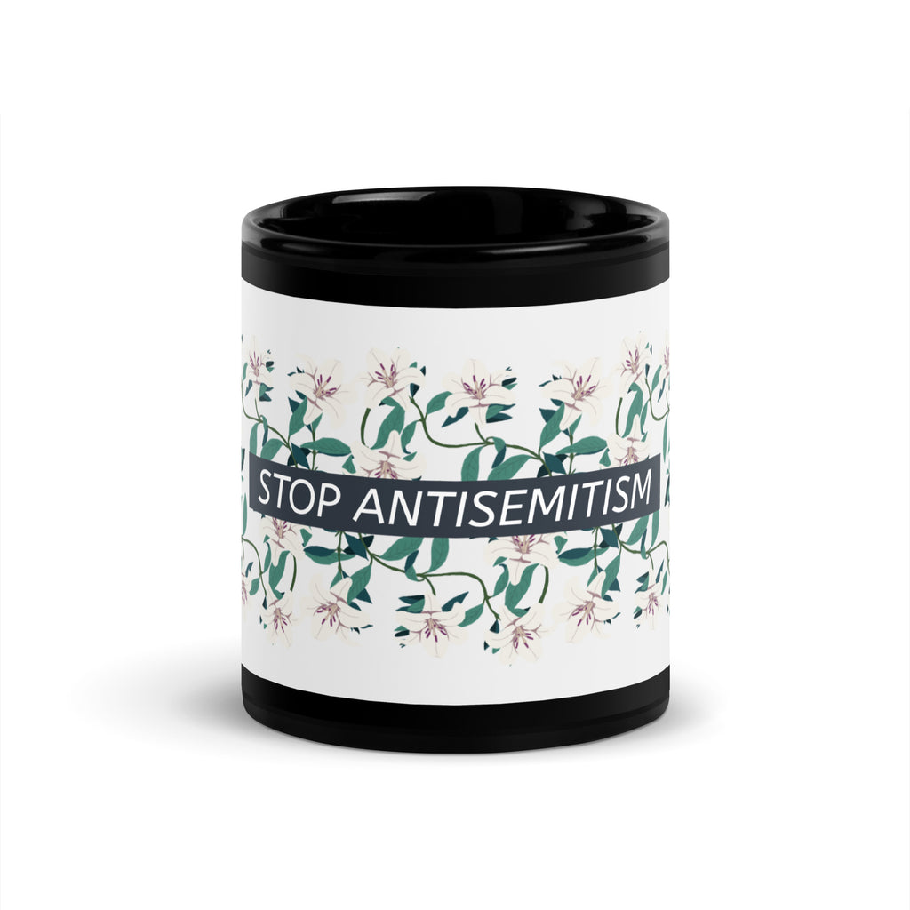 Flower Anthem | Antisemitism | Black Glossy Mug