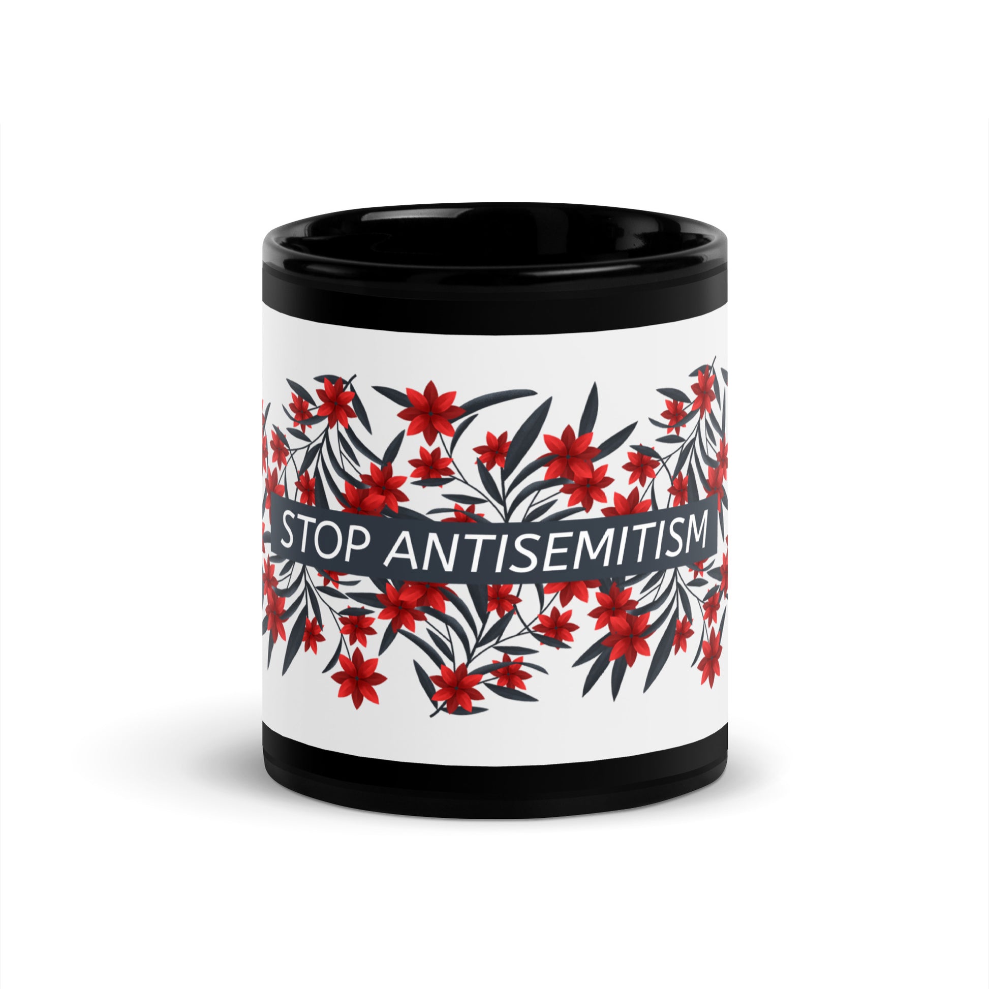 Flower Anthem | Antisemitism | Black Glossy Mug
