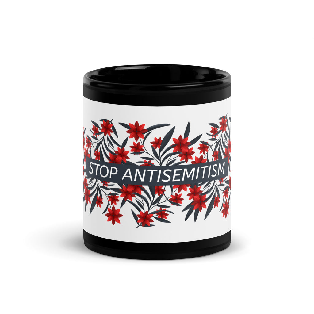 Flower Anthem | Antisemitism | Black Glossy Mug