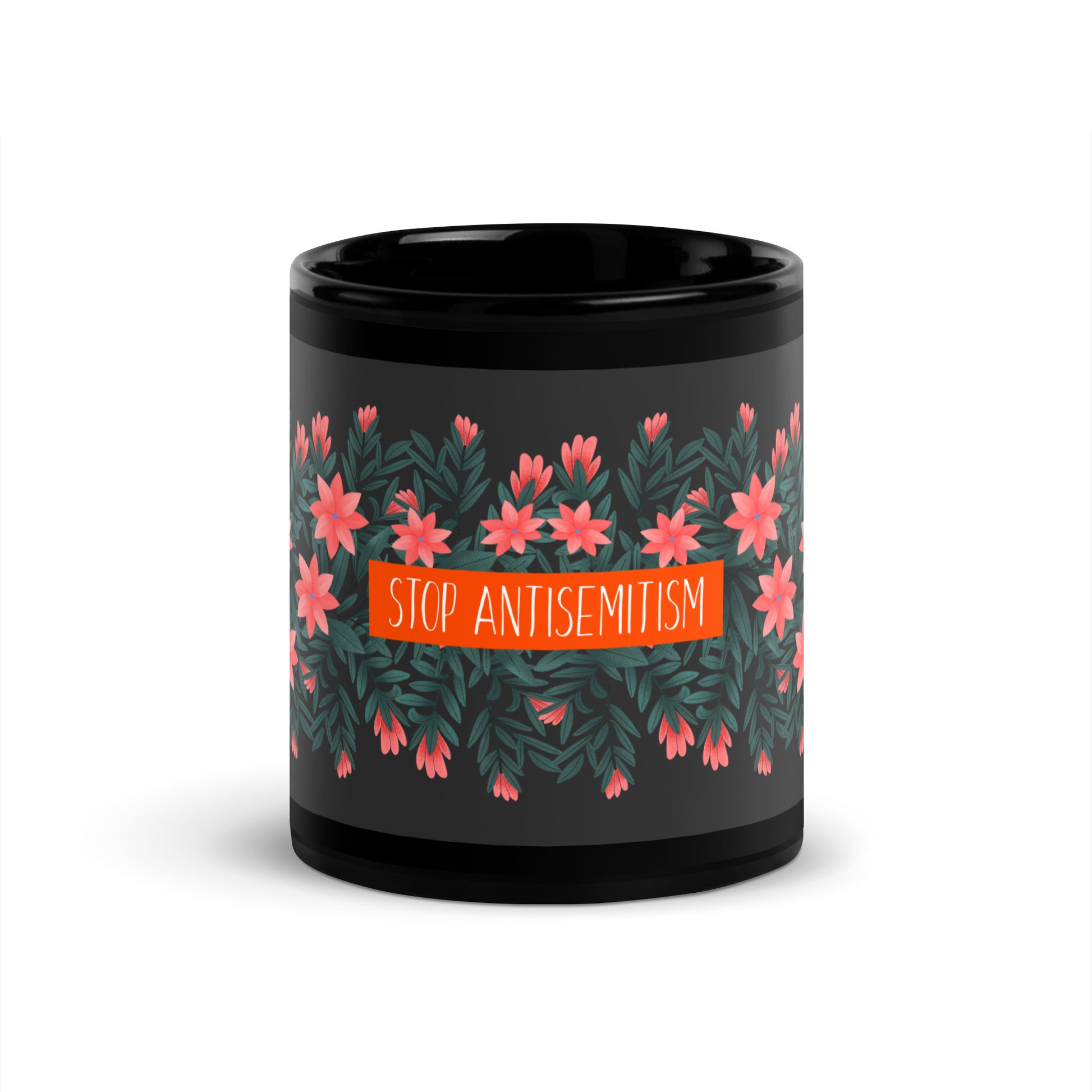 Flower Anthem | Antisemitism | Black Glossy Mug