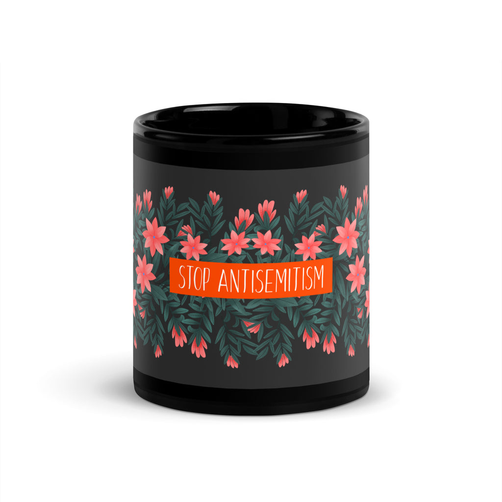 Flower Anthem | Antisemitism | Black Glossy Mug