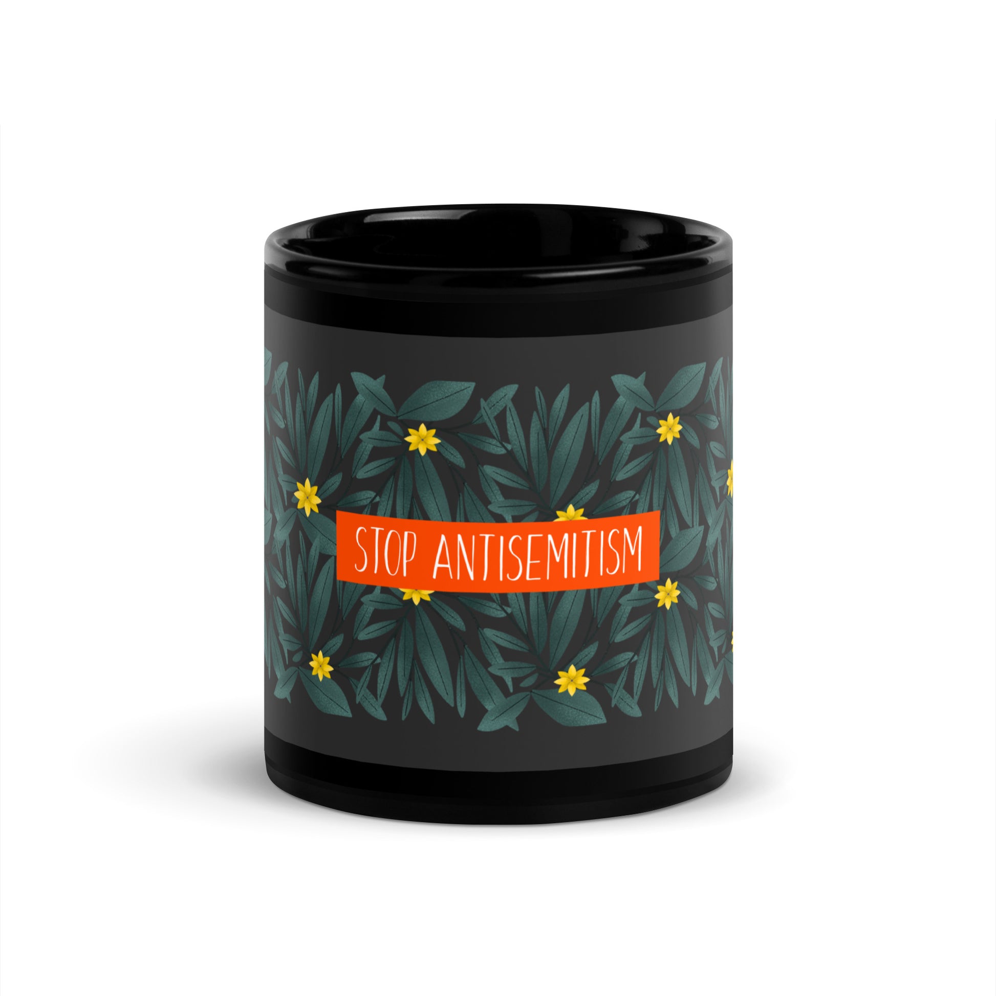 Flower Anthem | Antisemitism | Black Glossy Mug