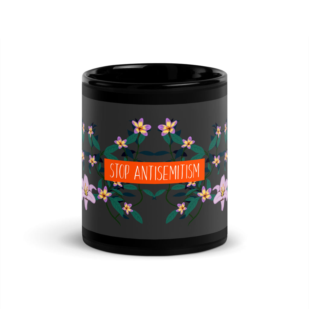 Flower Anthem | Antisemitism | Black Glossy Mug