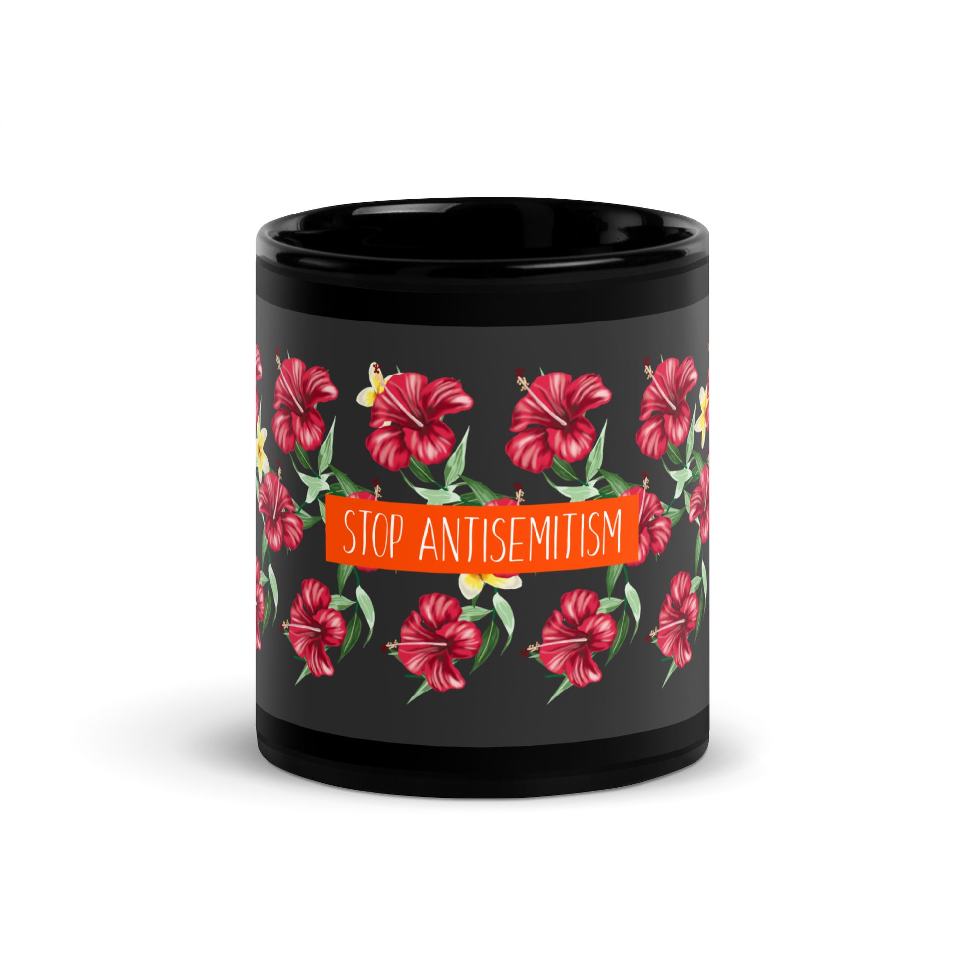 Flower Anthem | Antisemitism | Black Glossy Mug