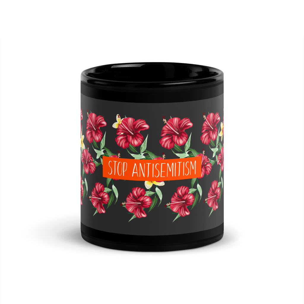 Flower Anthem | Antisemitism | Black Glossy Mug